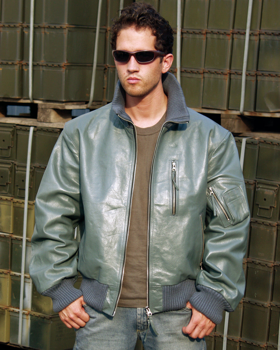 Bundeswehr LEDERJACKE FLIEGER harmaa-1