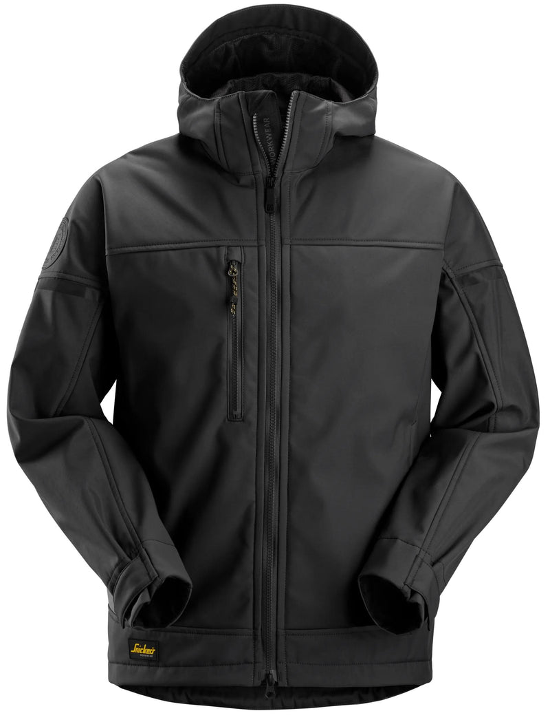 Hupullinen softshell-stretch-takki - Black/Black