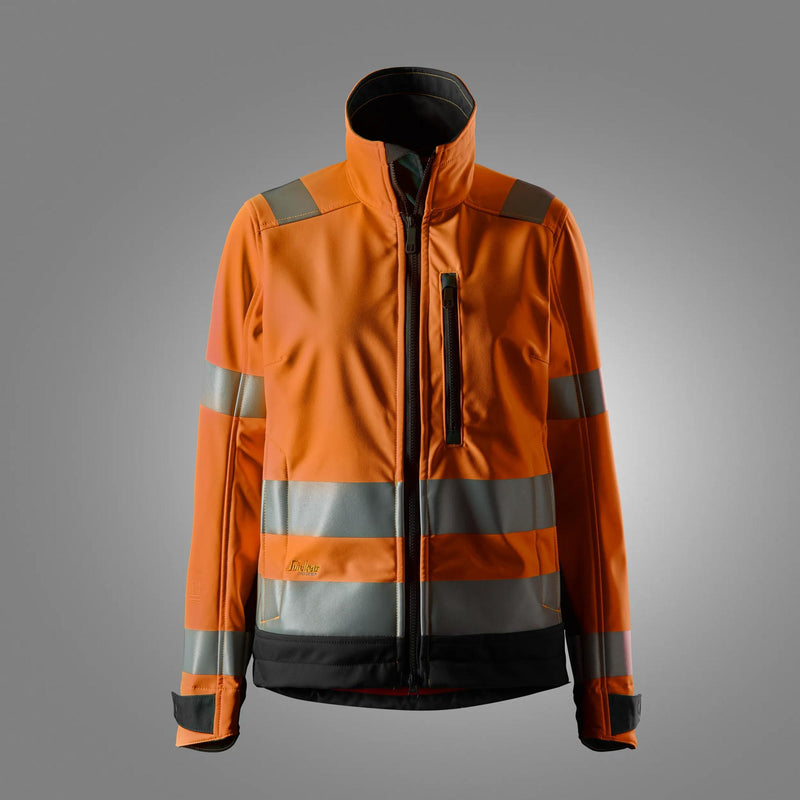 luokka 2/3, naisten softshell-takki - High Visibility Orange/Black