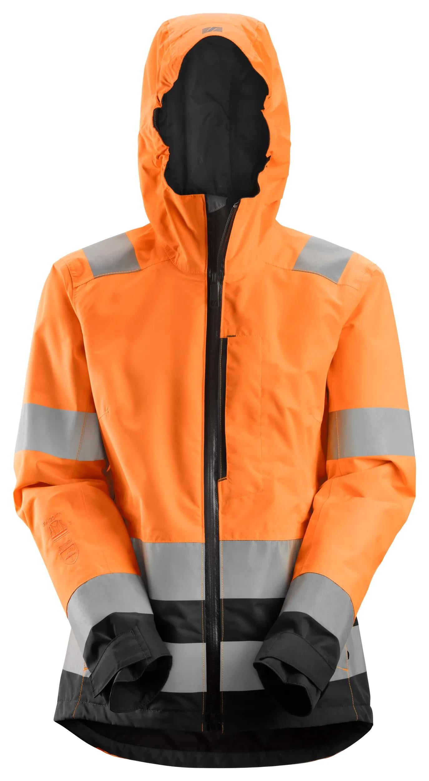 luokka 2/3, naisten vedenpitävä kuoritakki - High Visibility Orange/Black