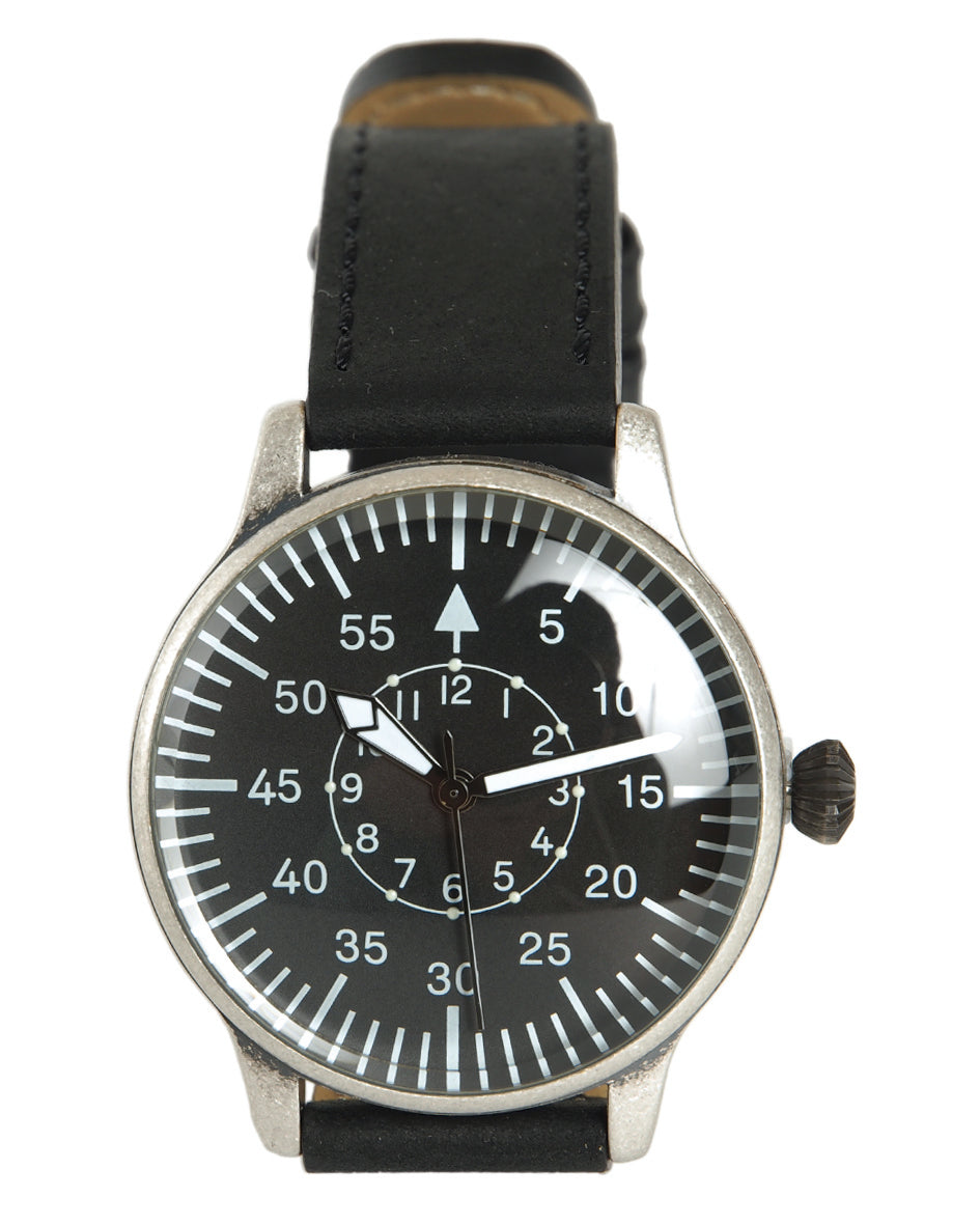 FLIEGERUHR RETRO MIL - TEC musta DIAL-1