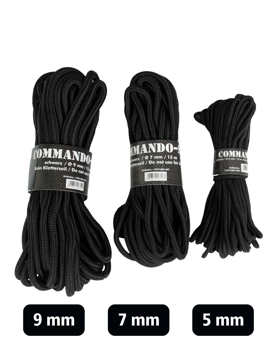 Kommando - köysi musta 5 MM (15 M)-1