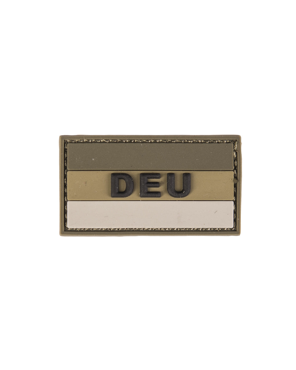 Bundeswehr merkki 3 D 'DEU' PVC tarrakiinnityksellä oliivi S-1