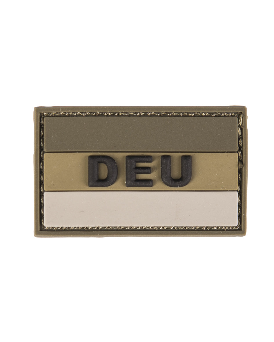 Bundeswehr merkki 3 D 'DEU' PVC tarrakiinnityksellä oliivi L-1