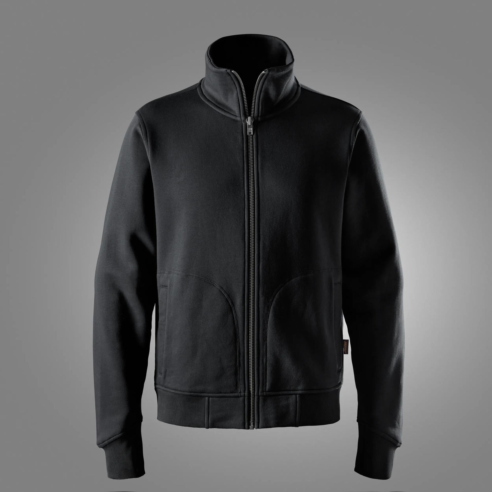 Paksu vetoketjullinen collegehuppari - Black