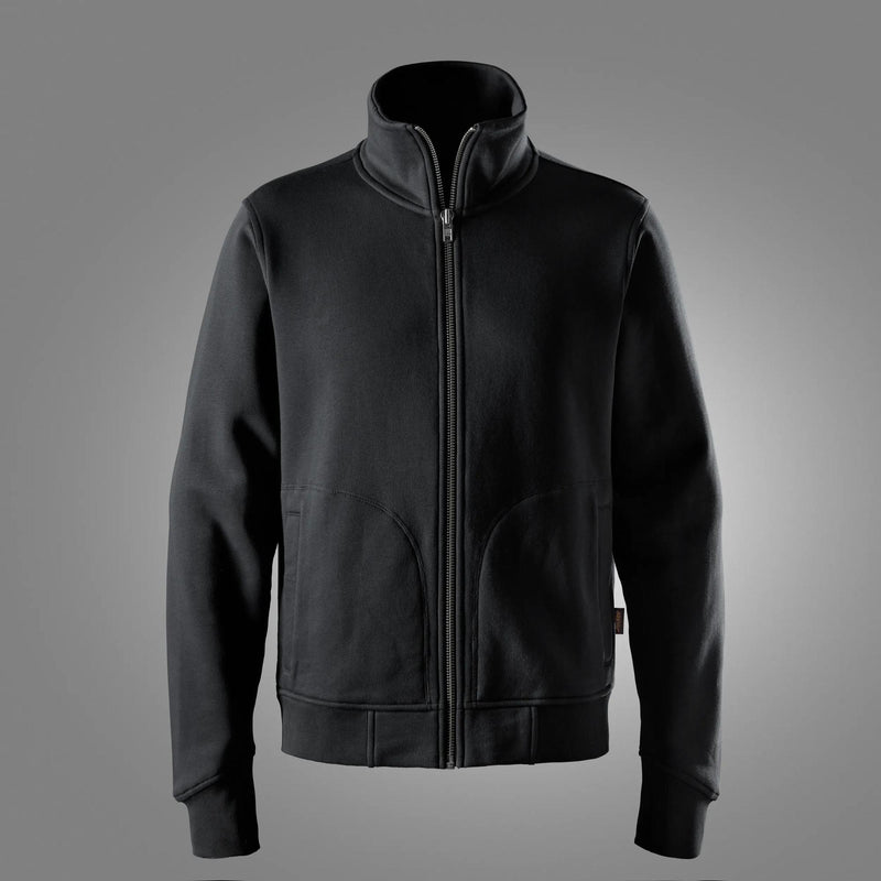 Paksu vetoketjullinen collegehuppari - Black