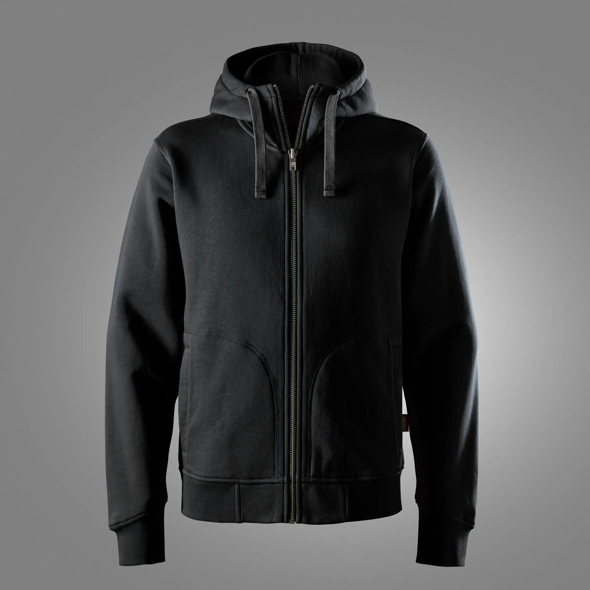Paksu vetoketjullinen collegehuppari - Black