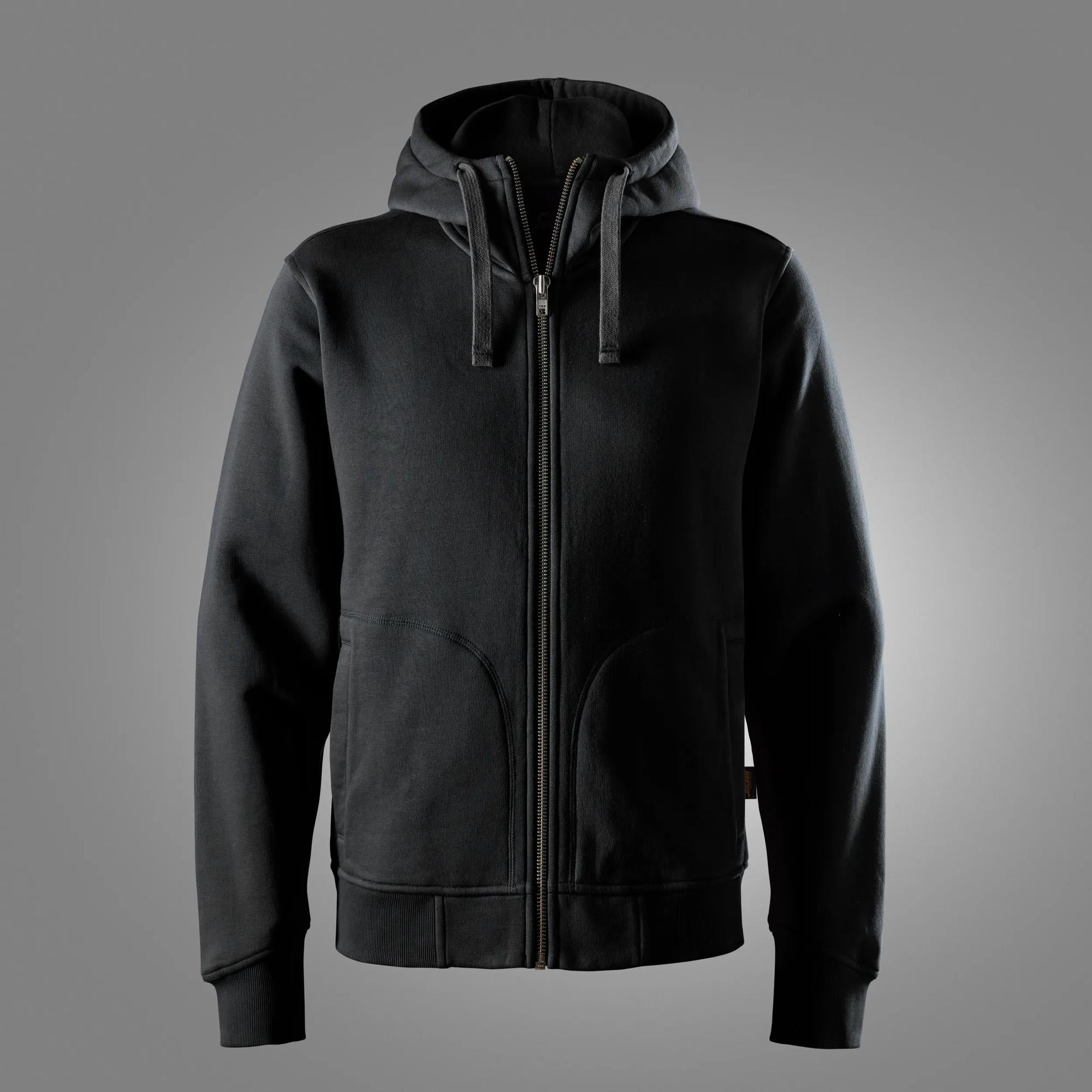 Paksu vetoketjullinen collegehuppari - Black