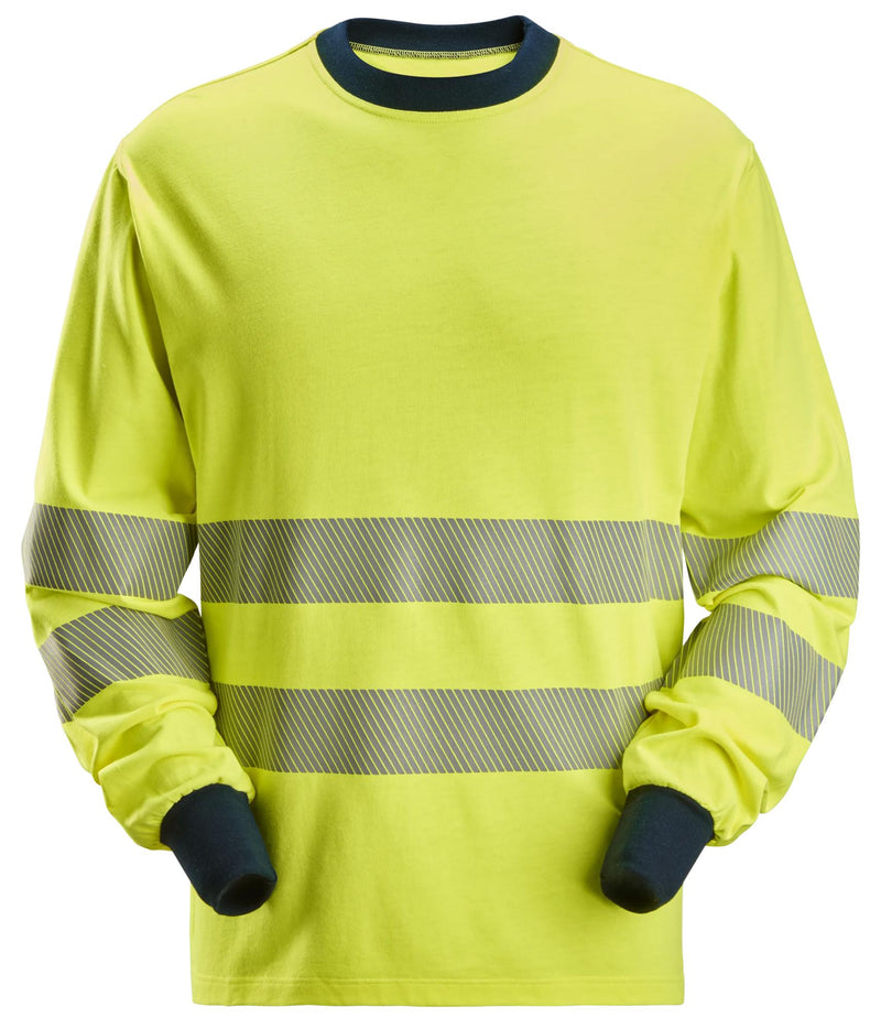 ProtecWork, pitkähihainen huomio-t-paita, lk 3 - High Visibility Yellow/Navy