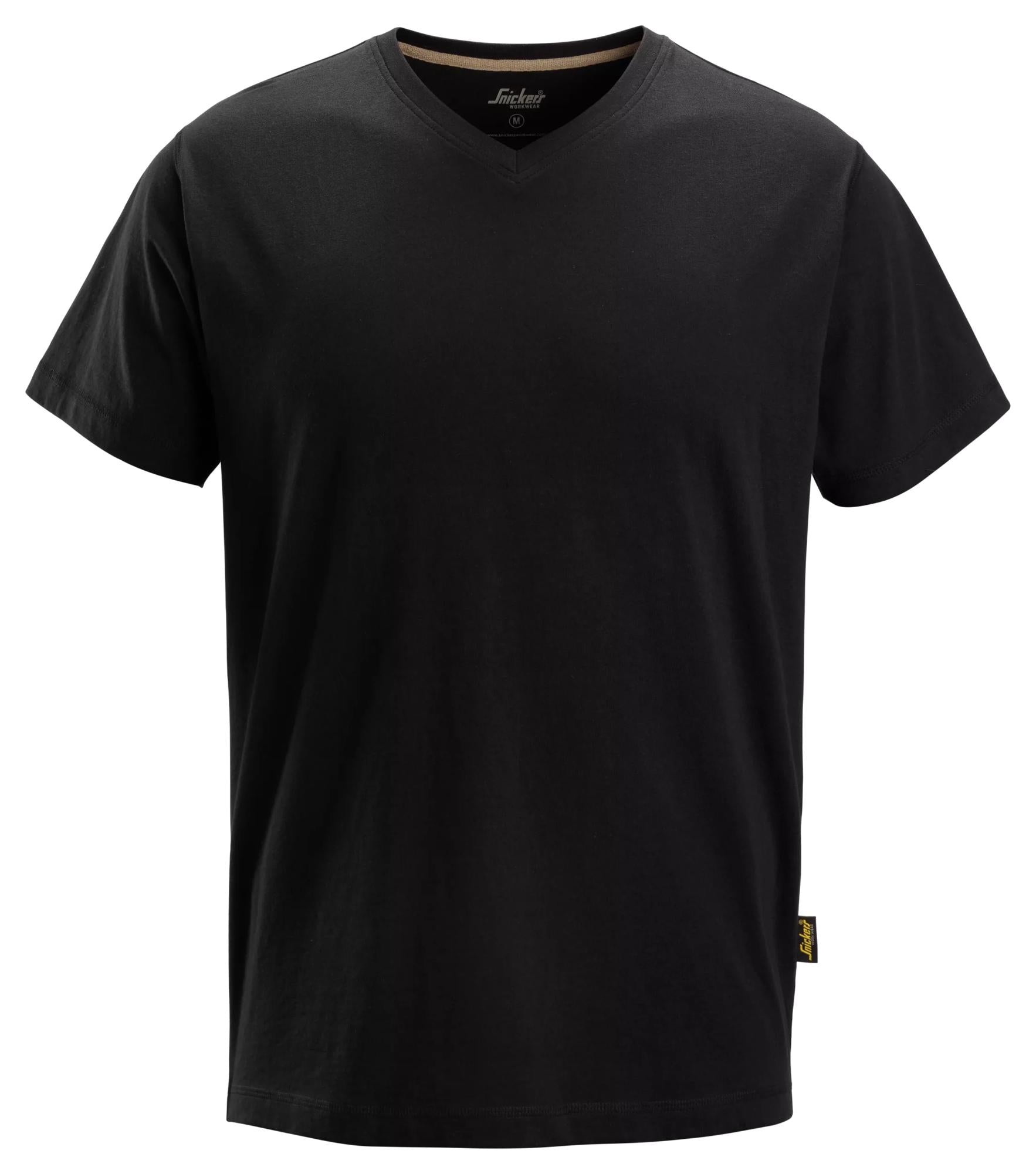 V-kaula-aukkoinen t-paita - Black