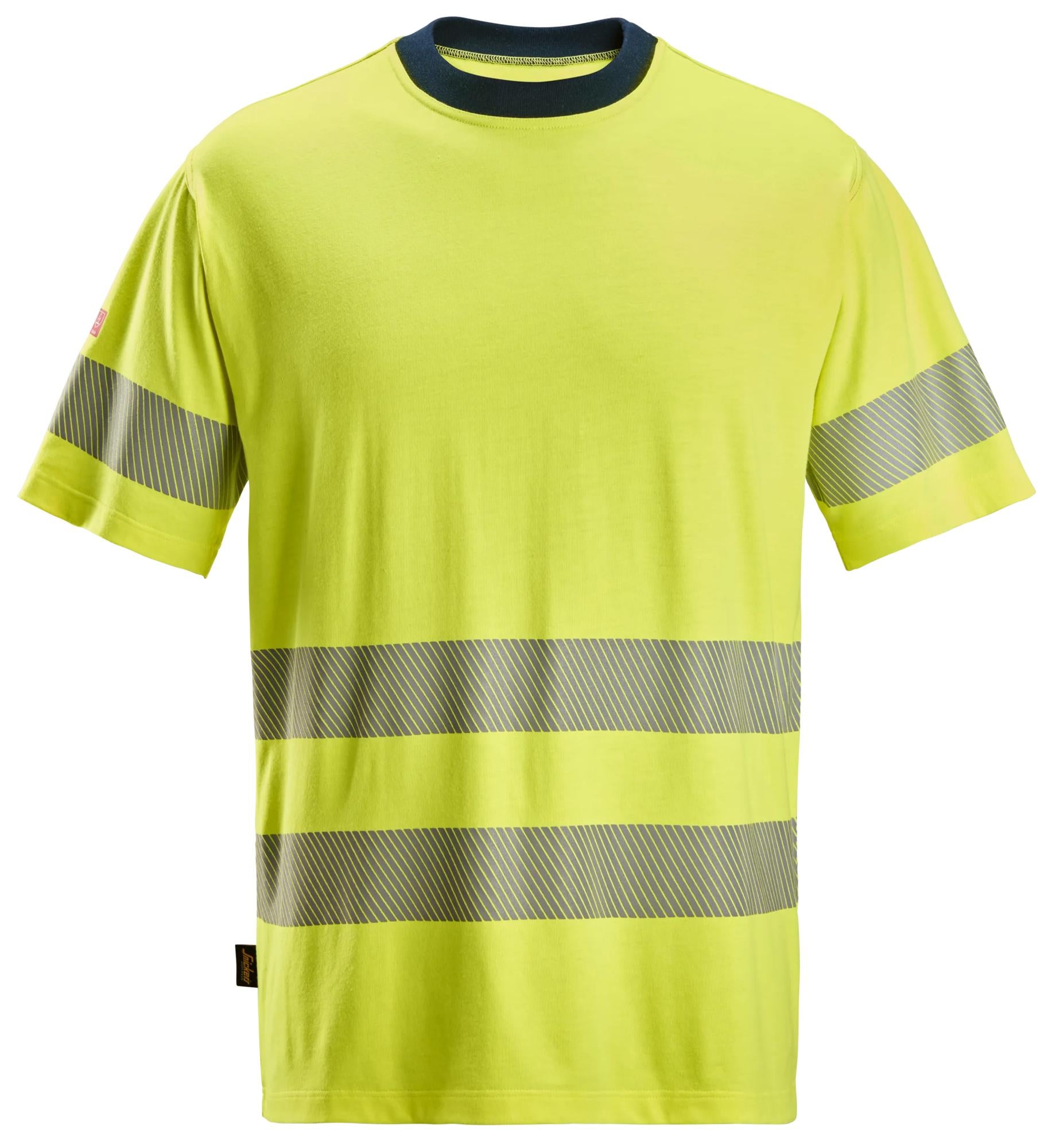 ProtecWork, huomio-t-paita, lk 3/2 - High Visibility Yellow/Navy