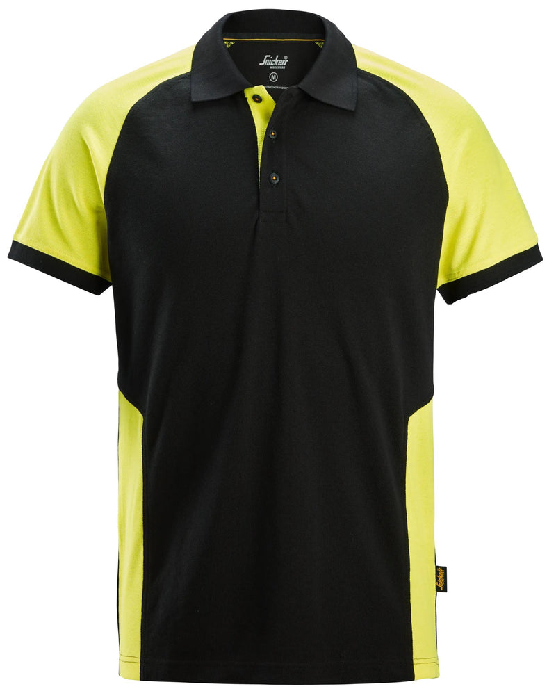 Kaksivärinen pikeepaita - Black/Neon Yellow