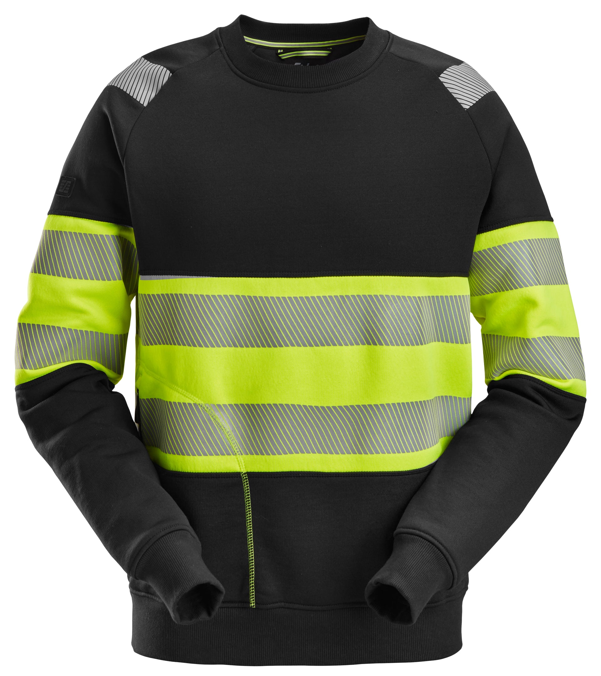 luokka 1, collegepaita - Black/High Visibility Yellow