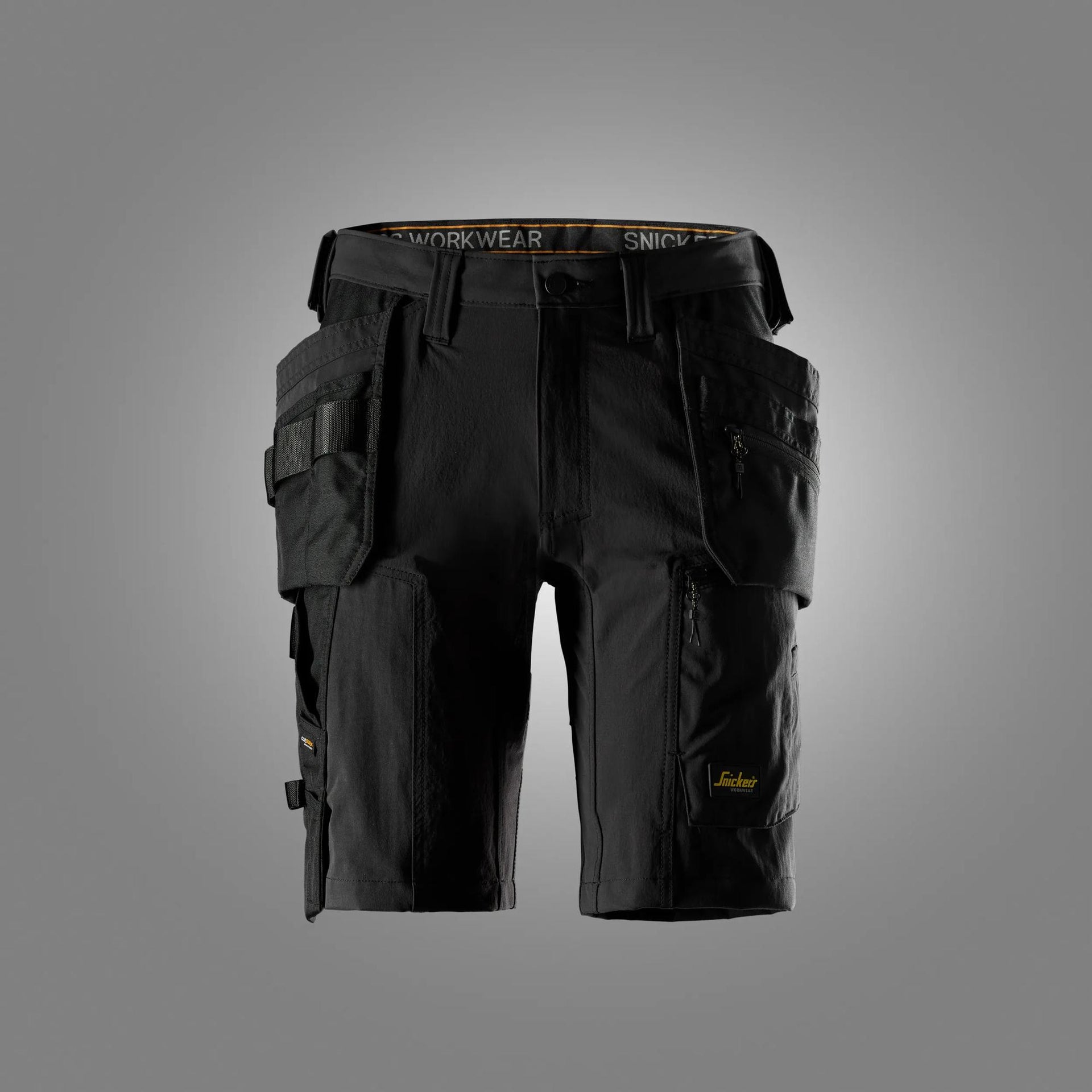 Stretch-työshortsit riipputaskuilla - Black/Black