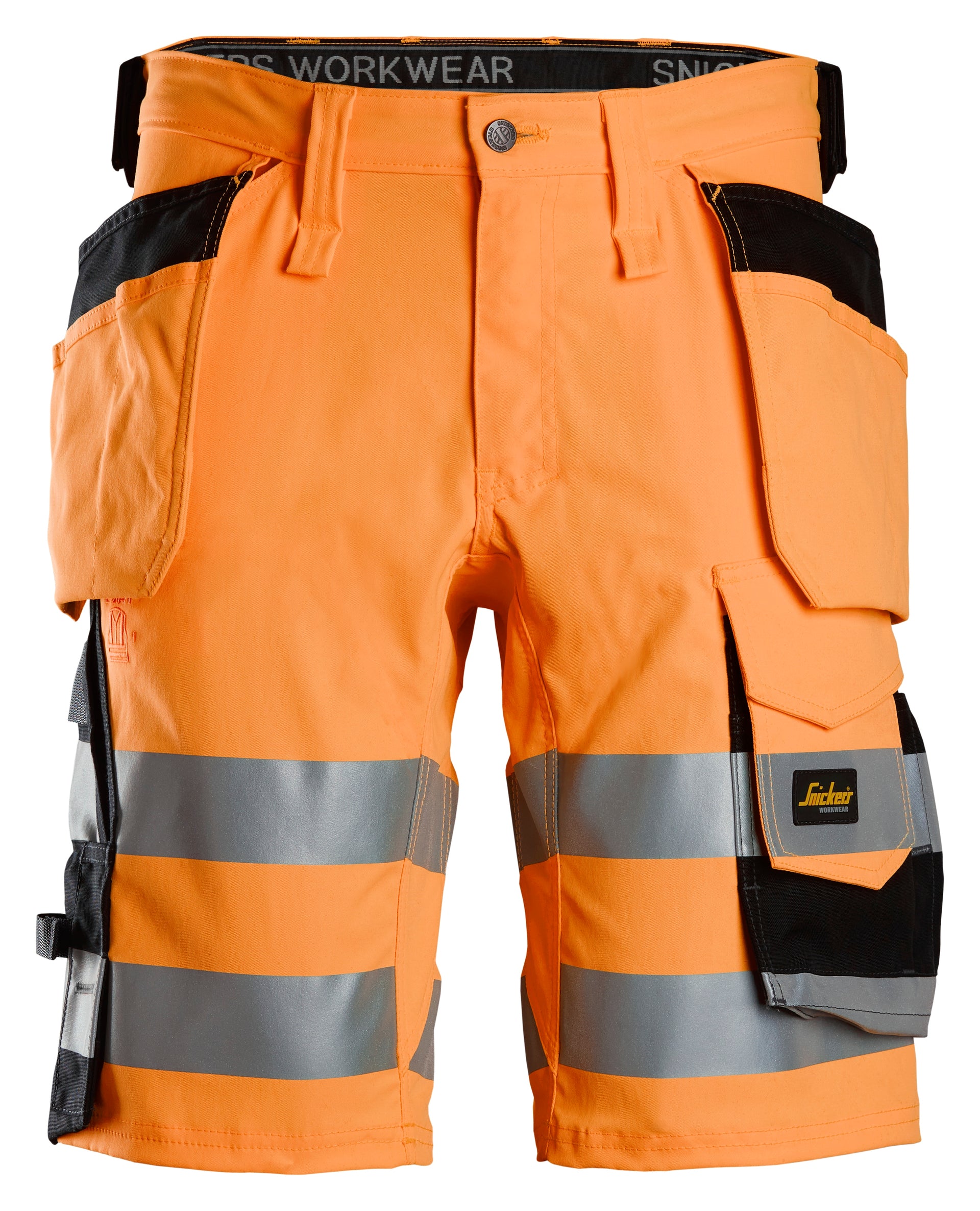 luokka 1, riipputaskulliset, joustavat shortsit - High Visibility Orange/Black