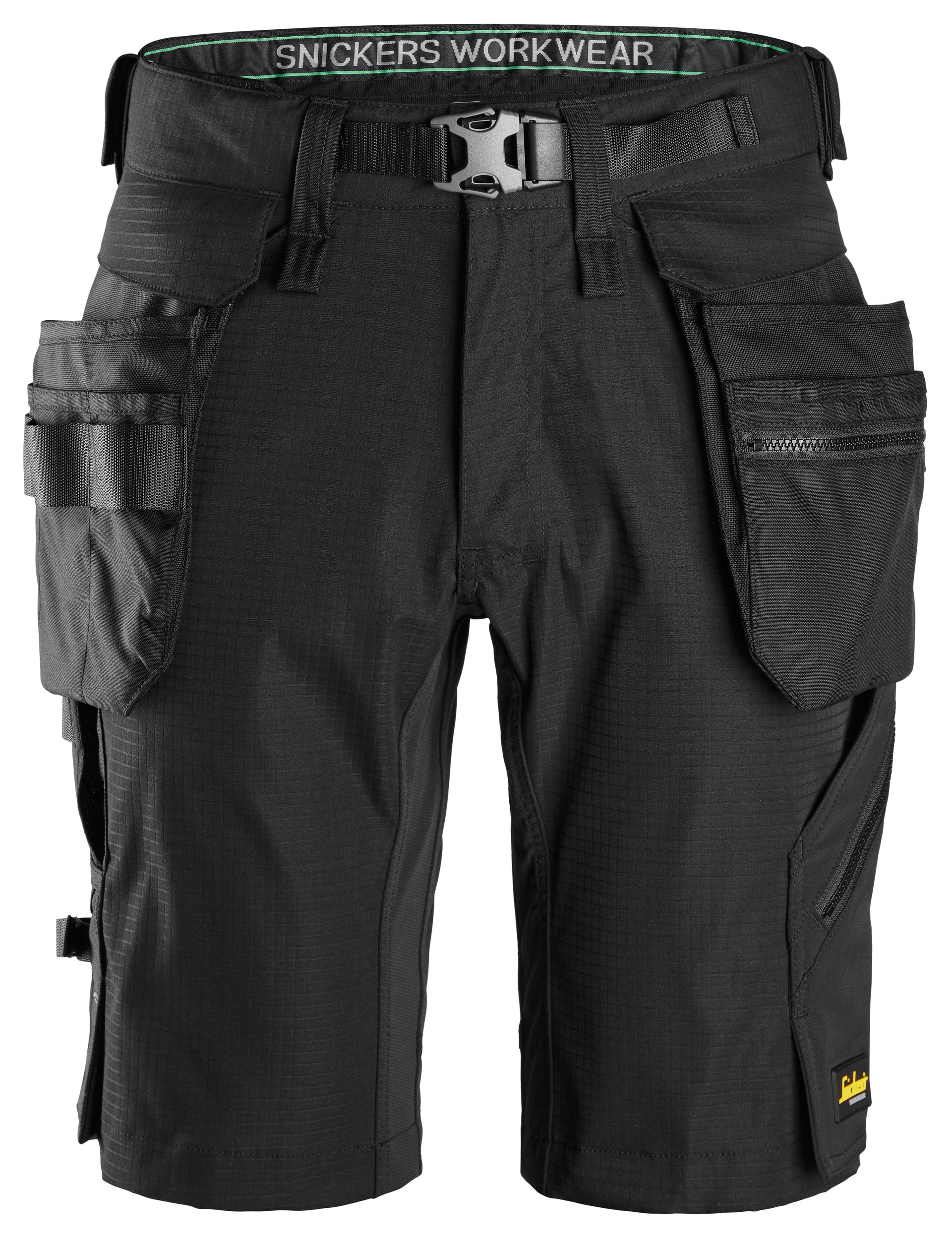 Irrotettavilla riipputaskuilla varustetut työshortsit - Black/Black