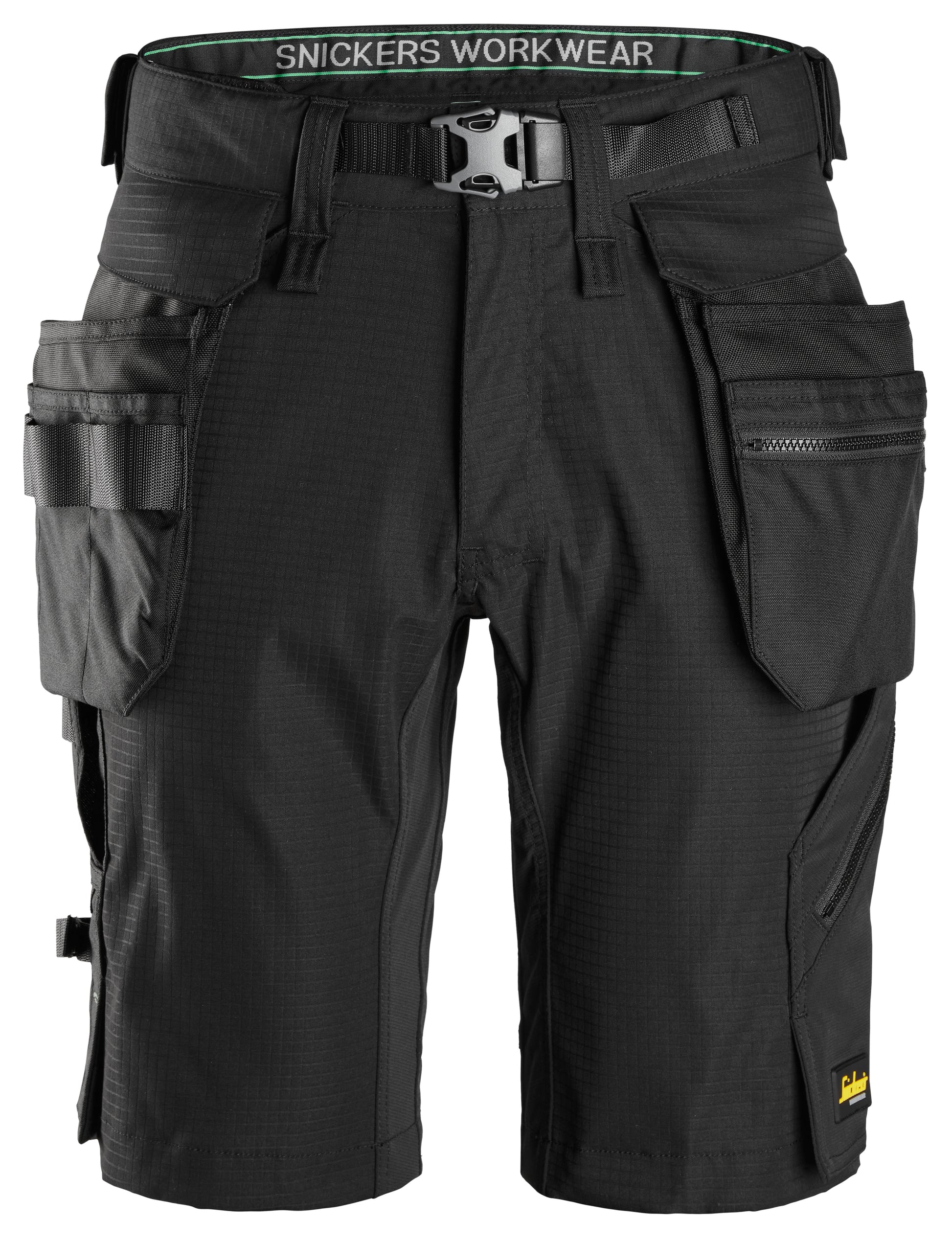 Irrotettavilla riipputaskuilla varustetut työshortsit - Black/Black