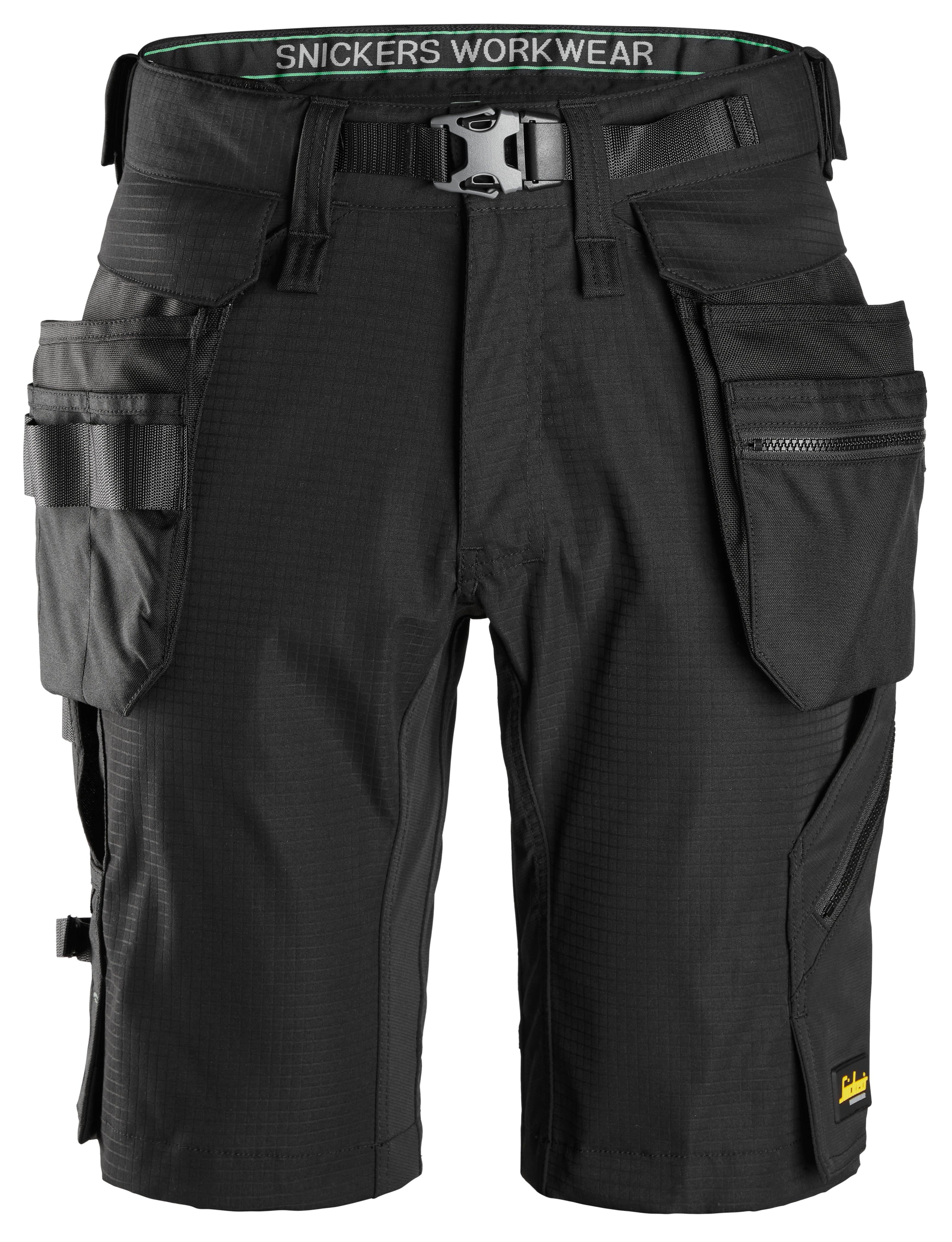 Irrotettavilla riipputaskuilla varustetut työshortsit - Black/Black