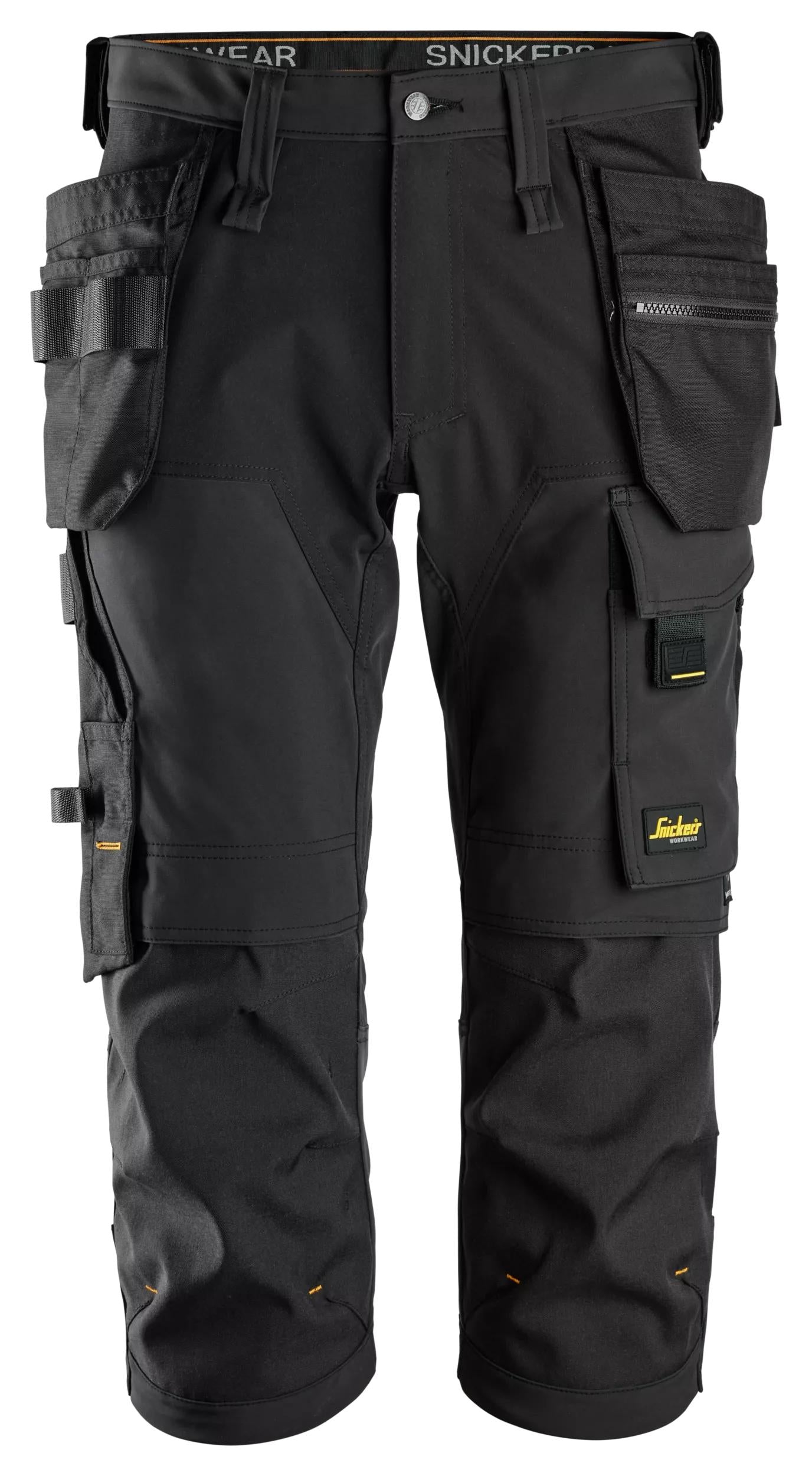 4-suuntaan joustavat pirate-työhousut riipputaskuilla - Black/Black