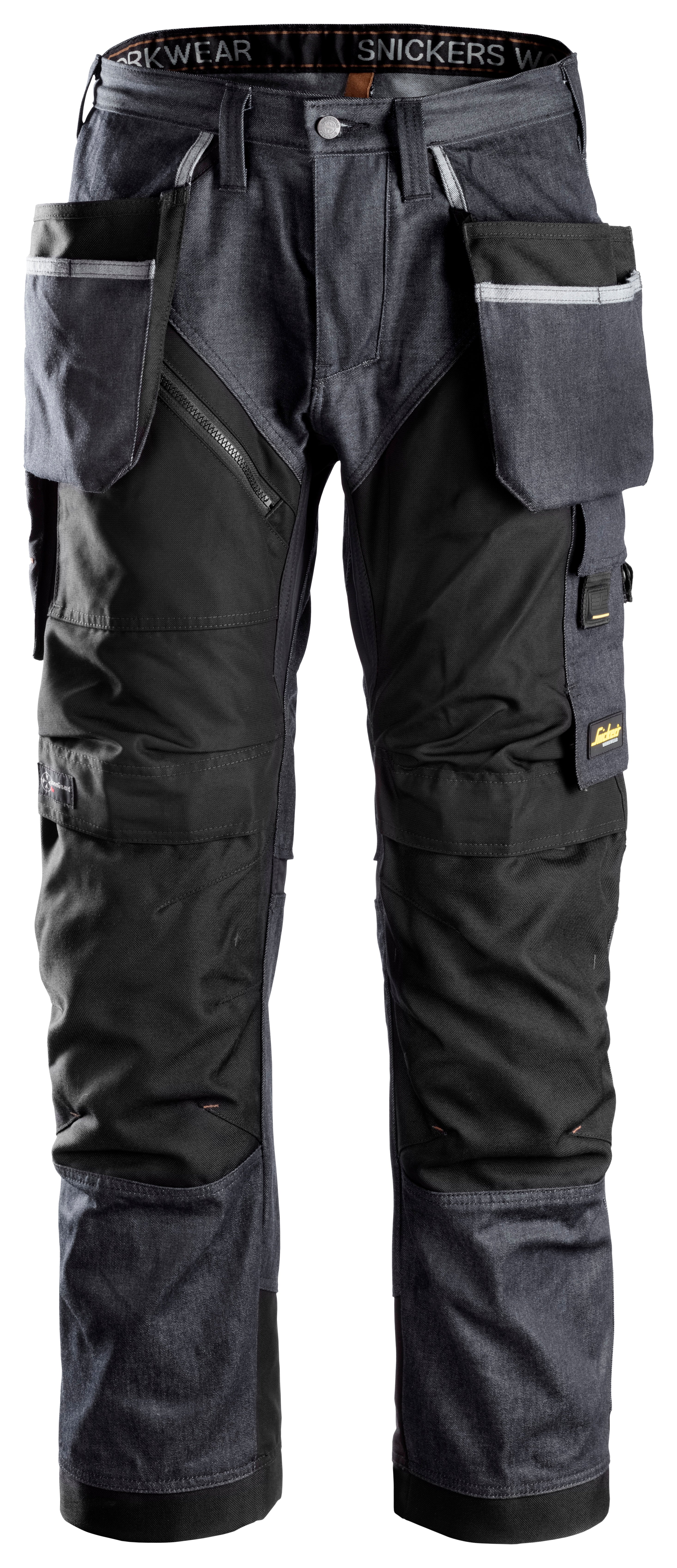 RuffWork Denim, työhousut riipputaskuilla - Denim/musta