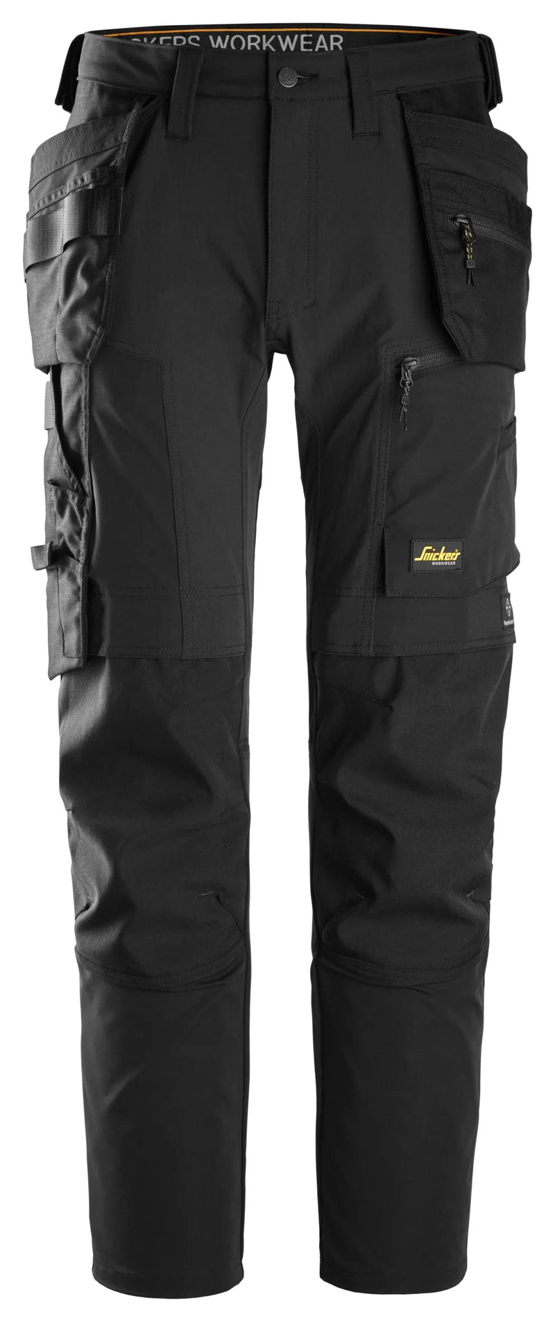 Stretch-työhousut riipputaskuilla - Black/Black