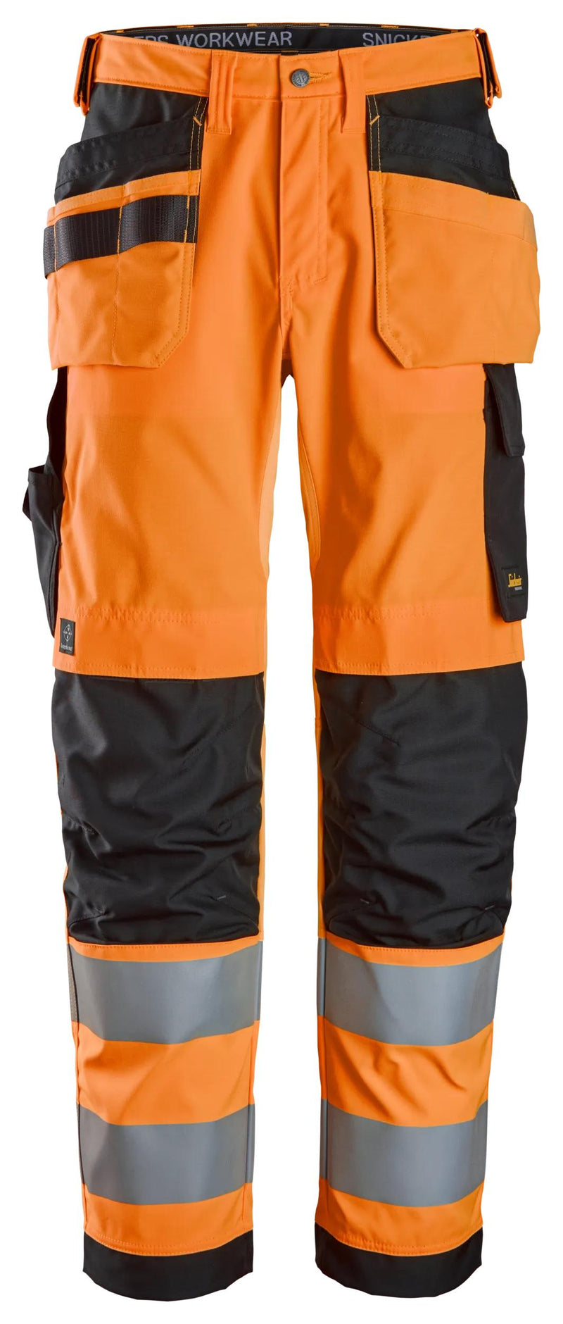 luokka 2, työhousut riipputaskuilla - High Visibility Orange/Black