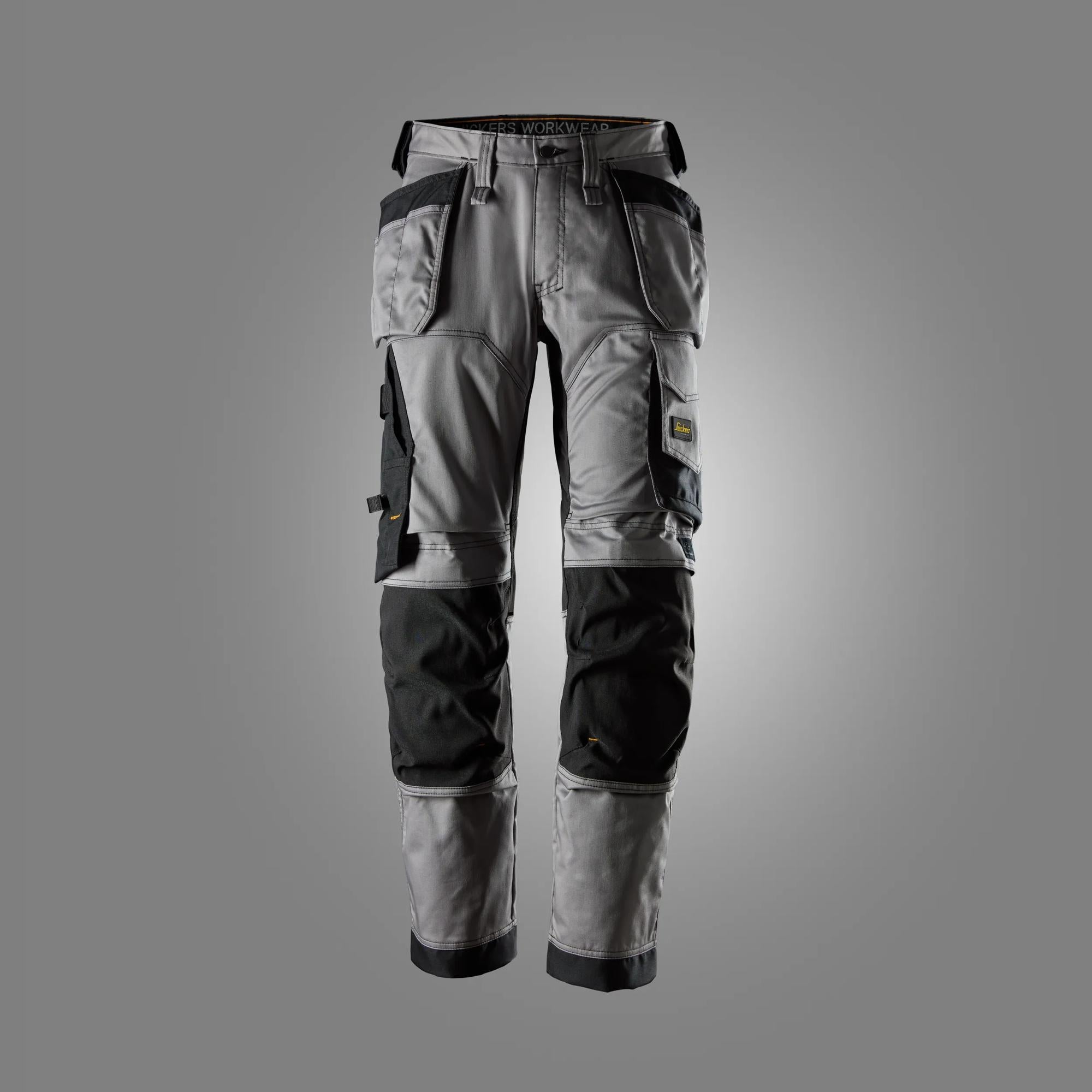 Joustavat, loose fit -työhousut riipputaskuilla - Grey/Black