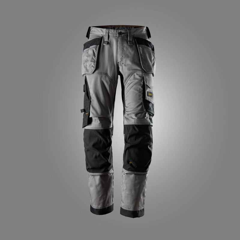 Joustavat, loose fit -työhousut riipputaskuilla - Grey/Black