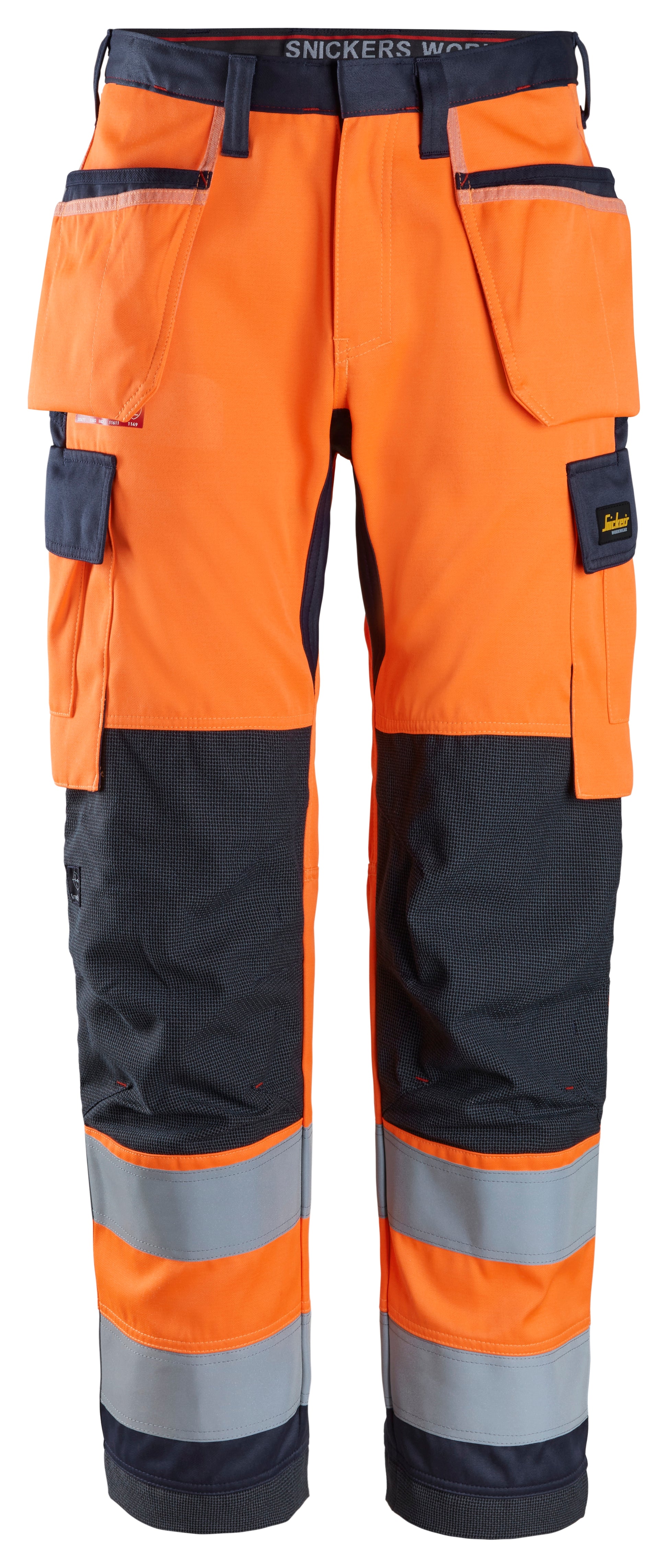 ProtecWork, Työhousut riipputaskuilla, High-Vis, oranssi, luokka 2 - High Visibility Orange/Navy