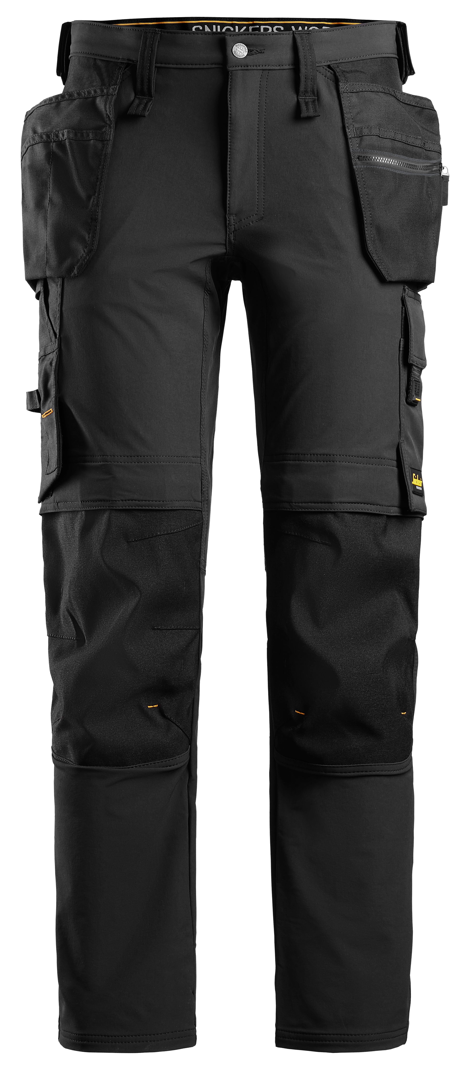 Stretch-työhousut riipputaskuilla - Black/Black