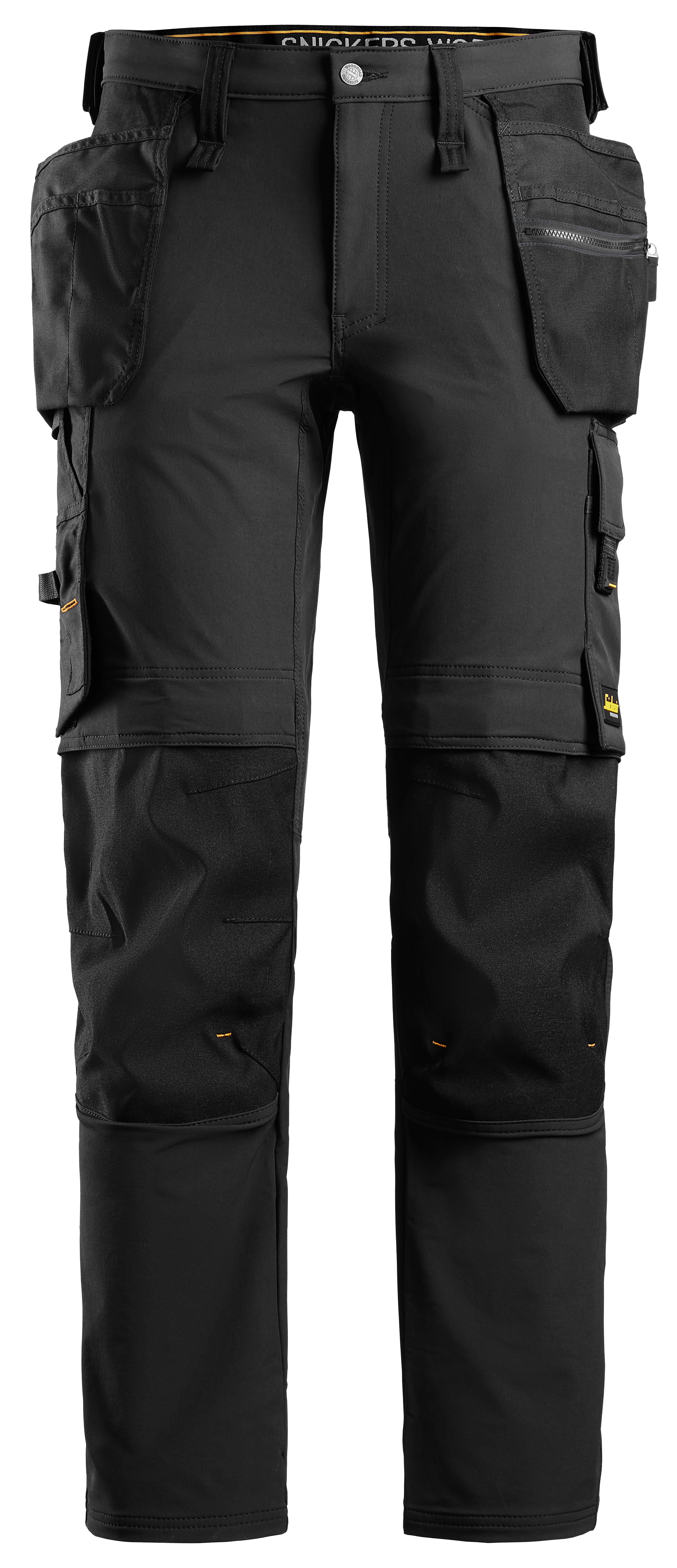 Stretch-työhousut riipputaskuilla - Black/Black