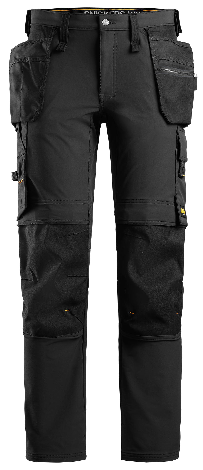 Stretch-työhousut riipputaskuilla - Black/Black