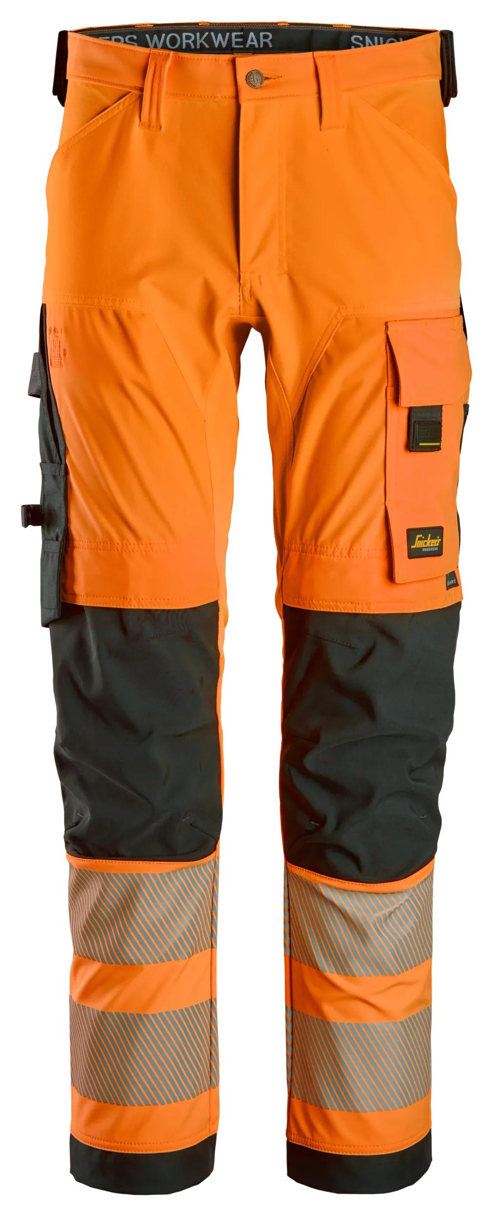 luokka 2, 4-suuntaan joustavat työhousut - High Visibility Orange/Black