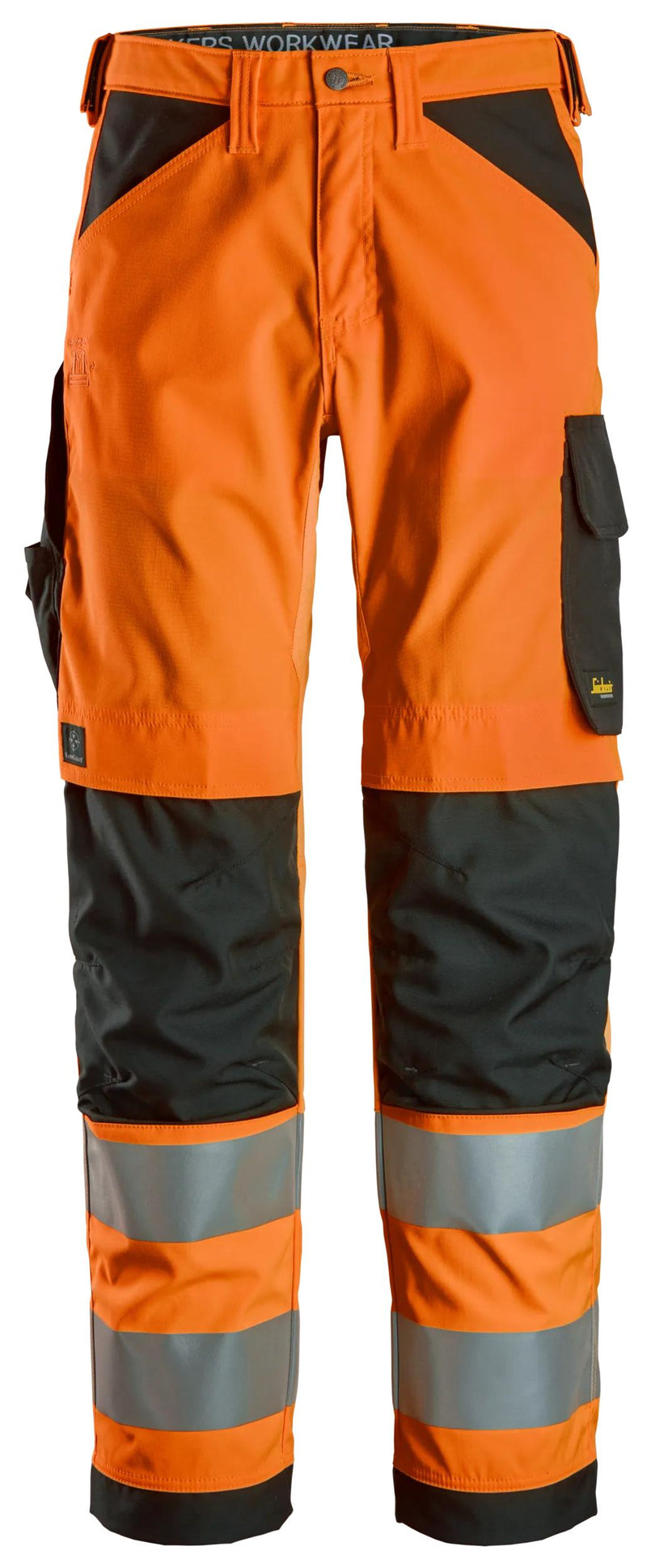 luokka 2, työhousut - High Visibility Orange/Black