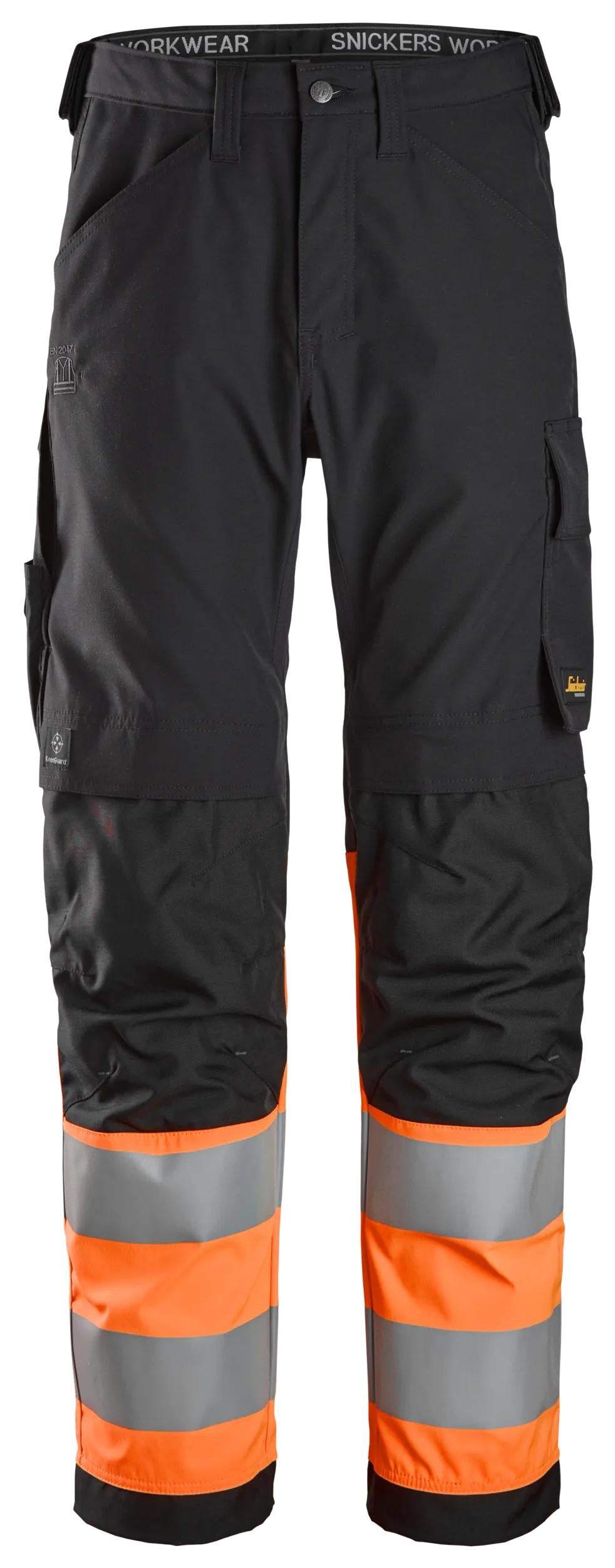 luokka 1, työhousut - Black/High Visibility Orange