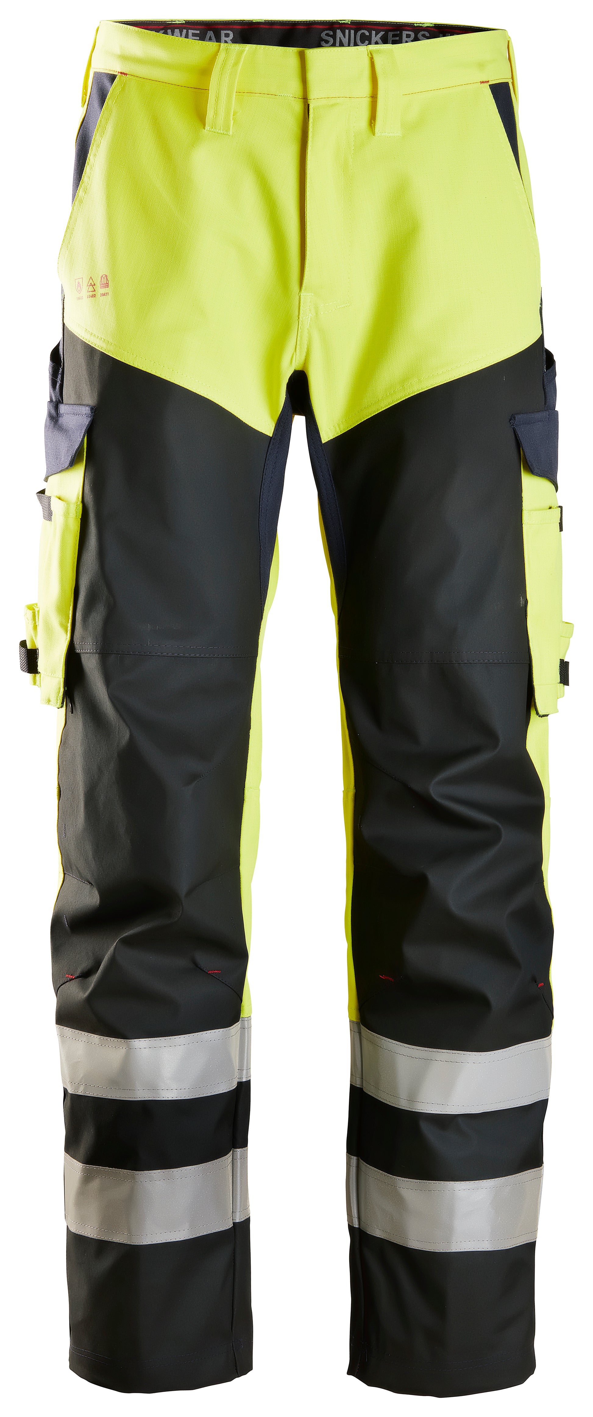 ProtecWork, huomiohousut reisivahvikkeilla, luokka 1 - lk 1 keltainen-navy