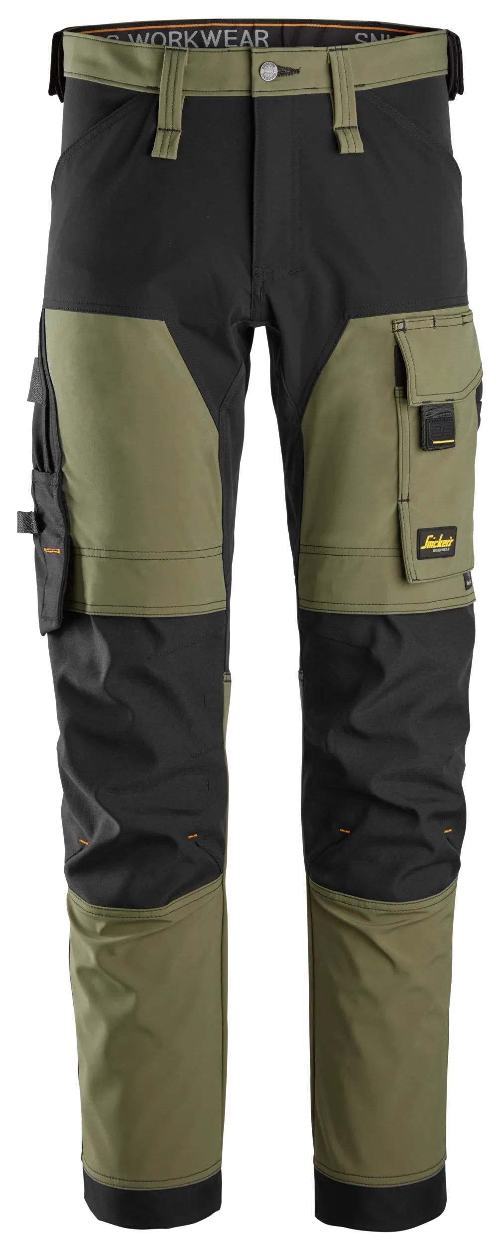 4-suuntaan joustavat stretch-työhousut - Khaki Green/Black