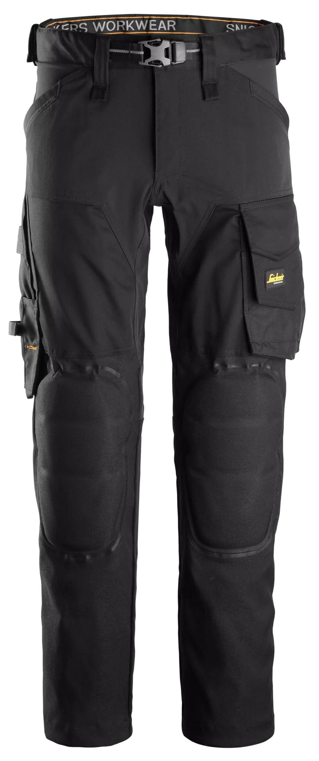 Stretch-housut Capsulized™-polvisuojilla - Black/Black