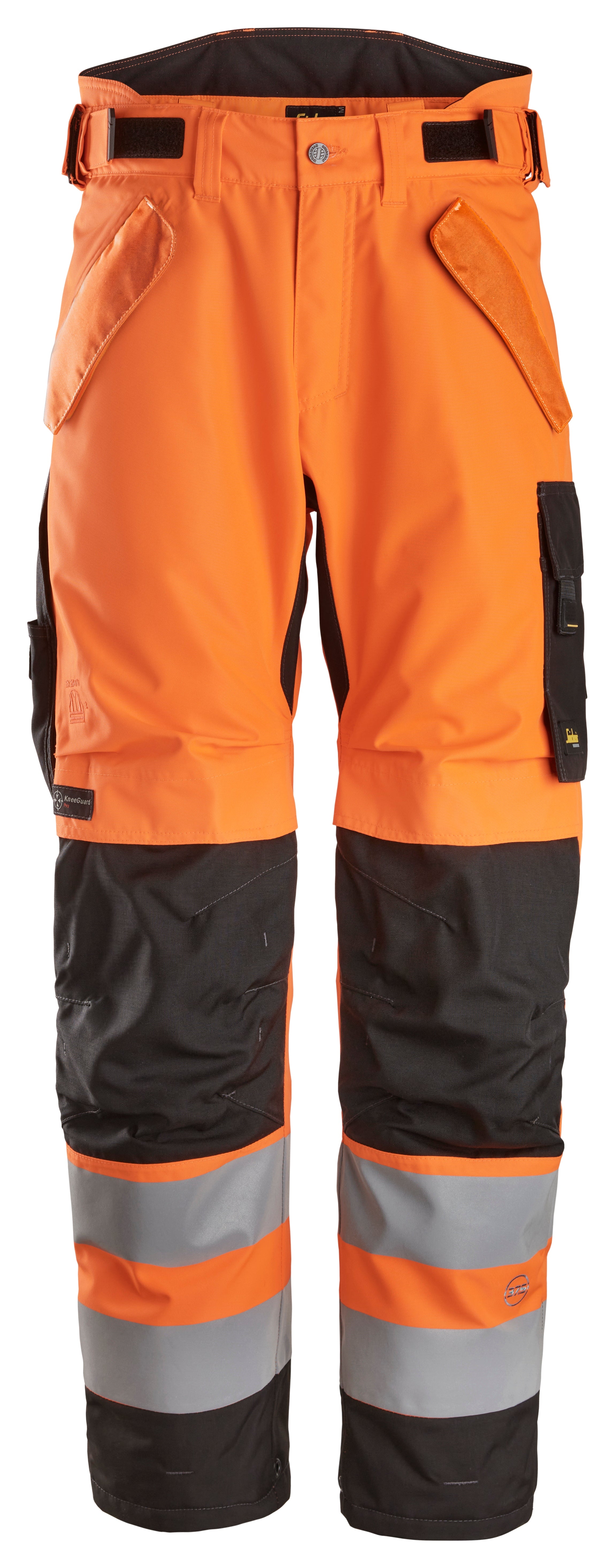 luokka 2, vedenpitävät, kaksikerroksiset 37.5®-kevyttoppahousut - High Visibility Orange/Black