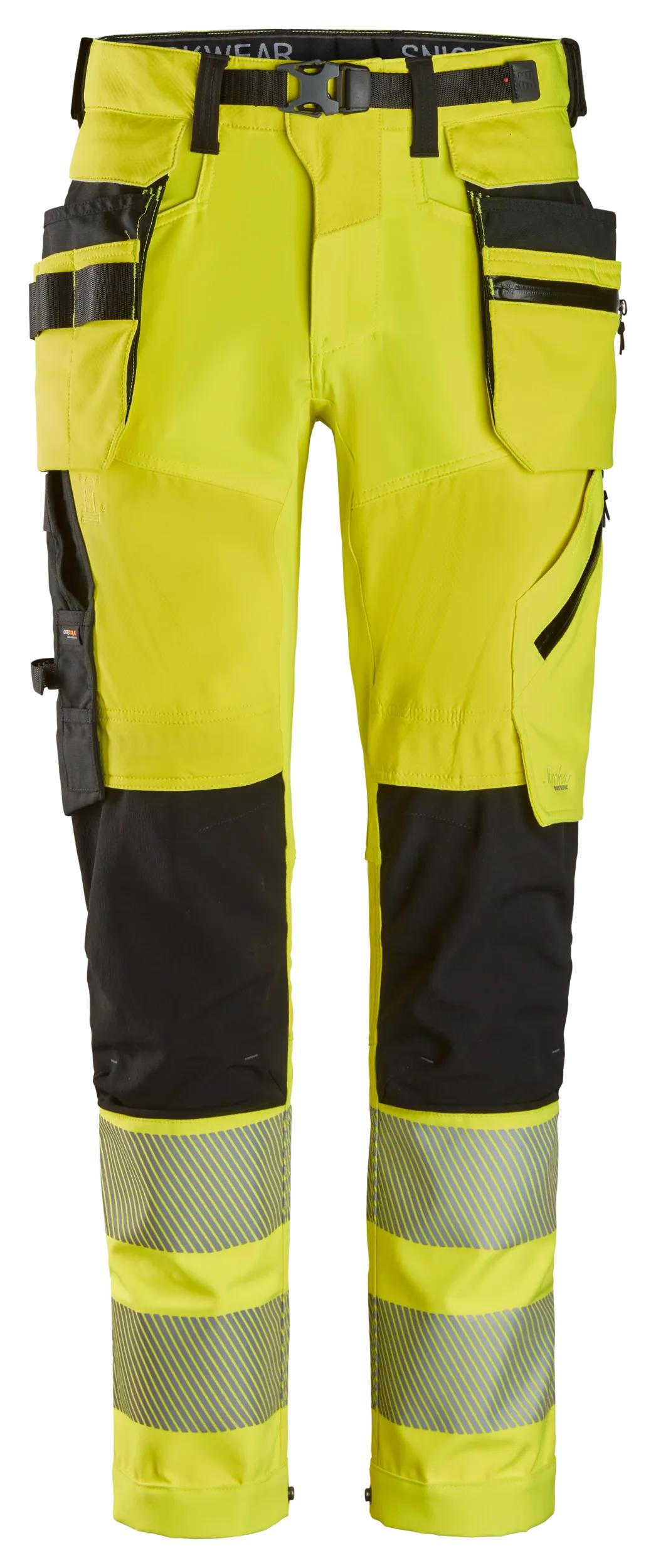 luokka 2, työhousut irrotettavilla riipputaskuilla - High Visibility Yellow/Black
