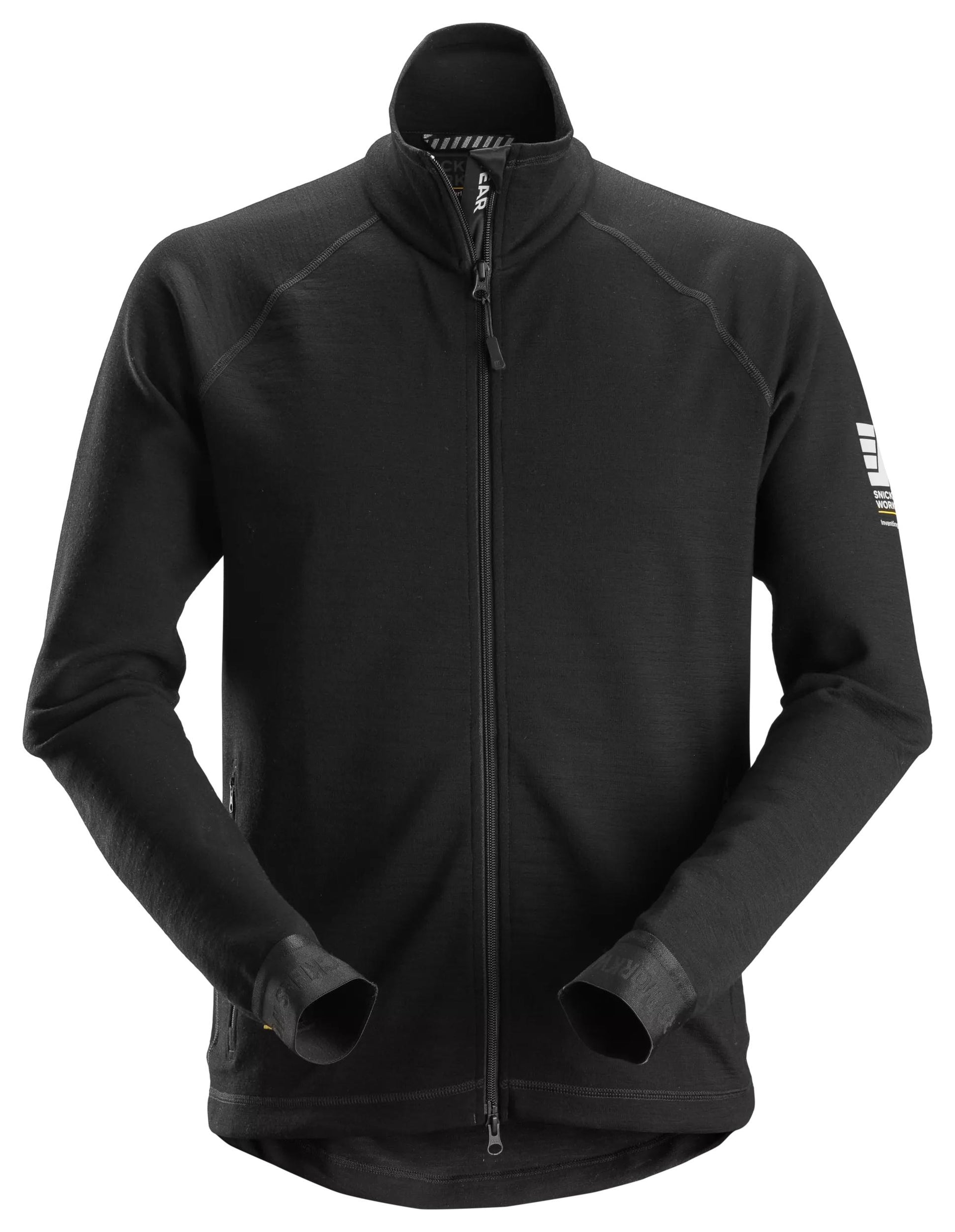 Vetoketjullinen välikerrosvillatakki - Black