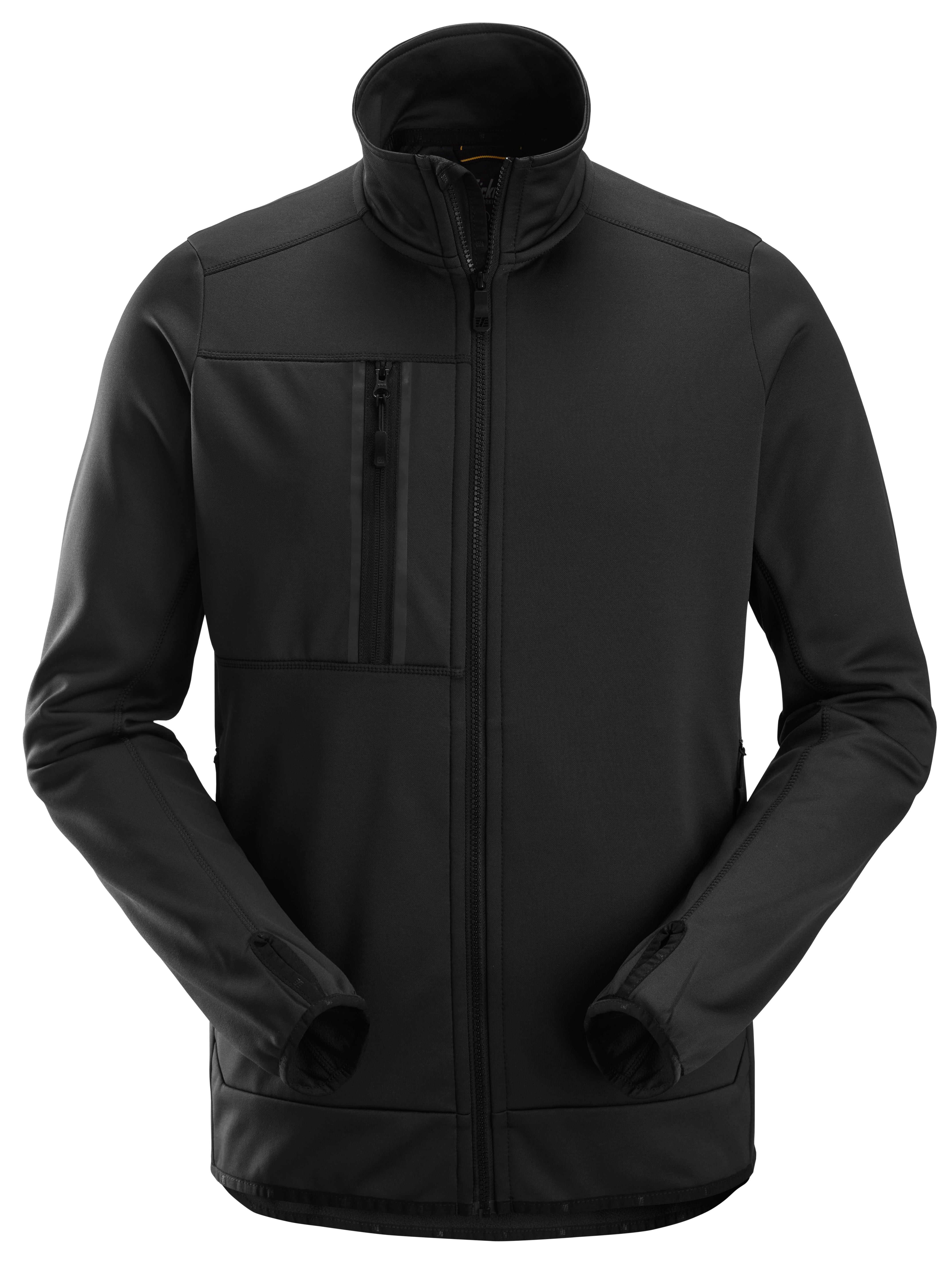 Kokovetoketjullinen fleecetakki - Black