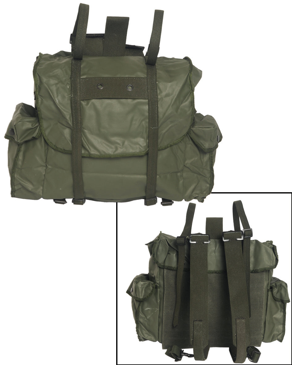 Belgialainen KLEINRUCKSACK PVC oliivi käytetty