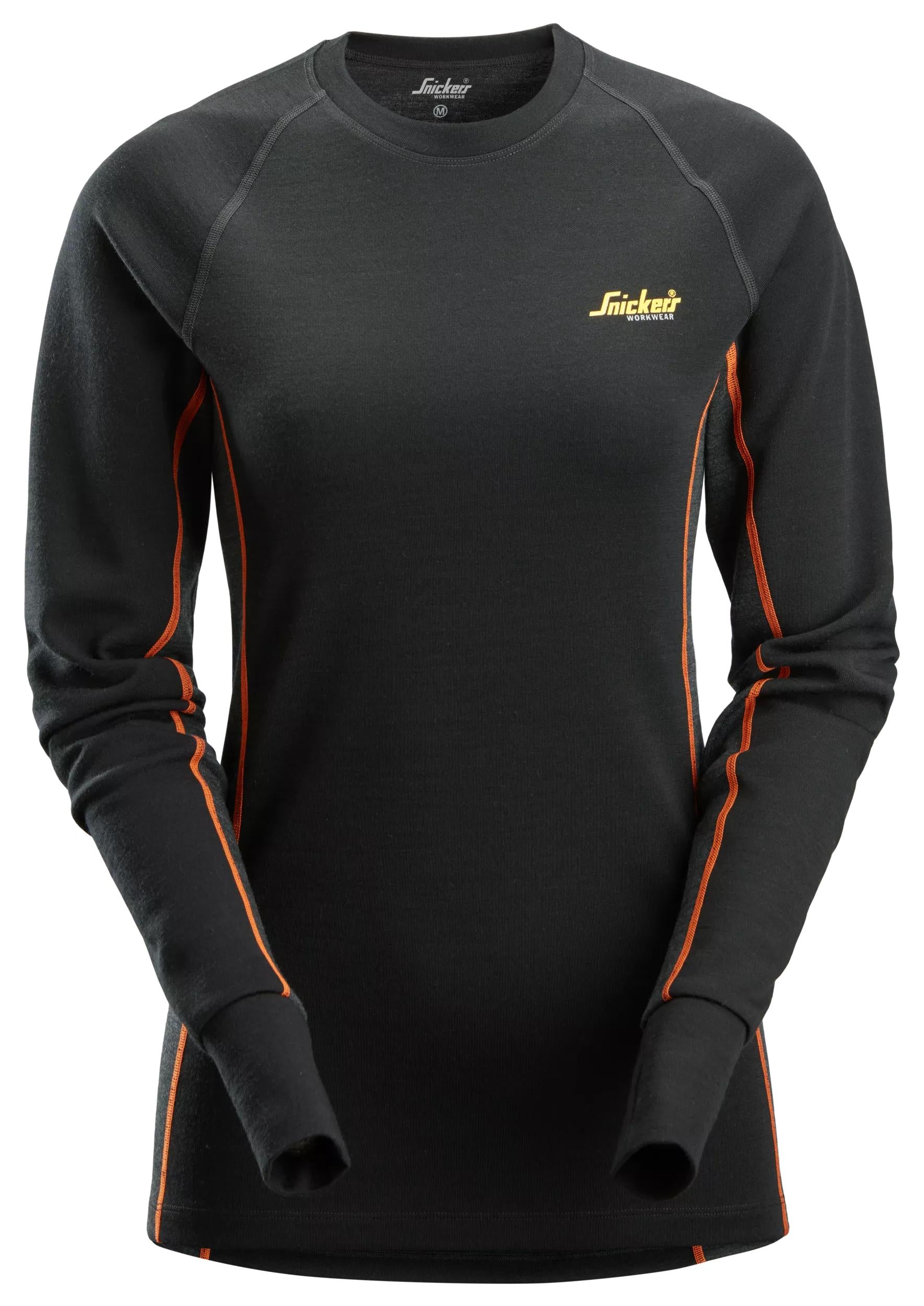 Naisten merinoaluskerraston Stay Warm -paita - Black/Anthracite Melange