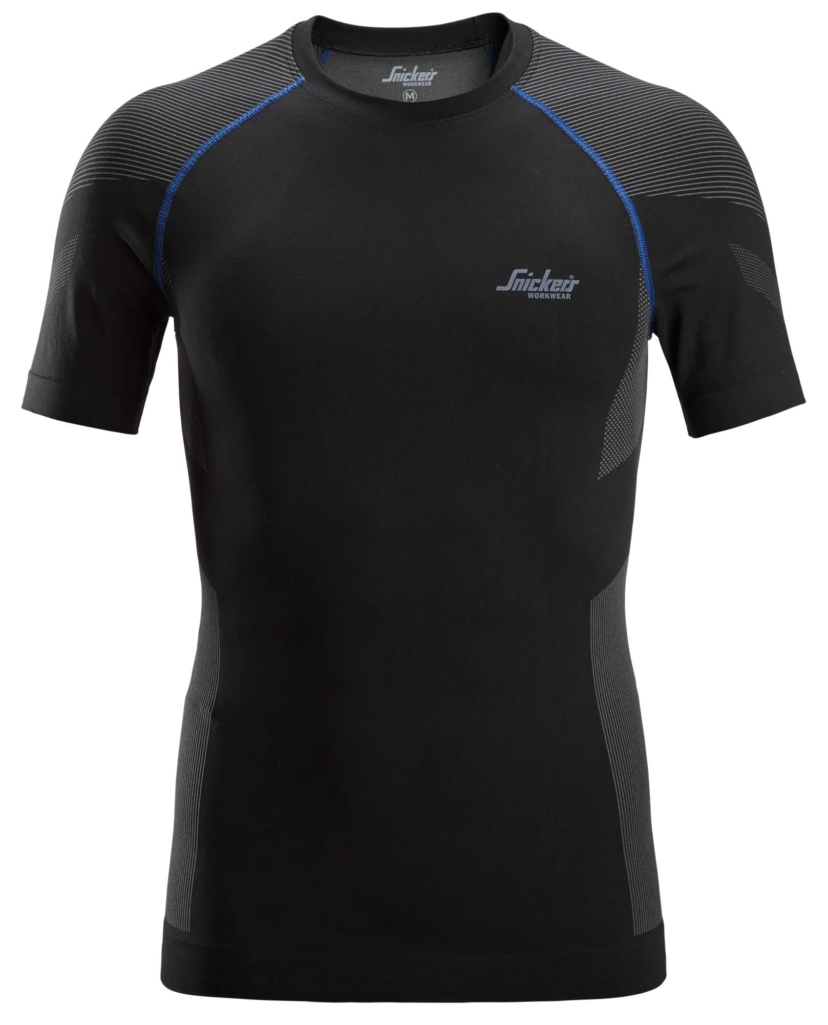 Saumaton In Motion -aluskerraston lyhythihainen paita - Black/Grey