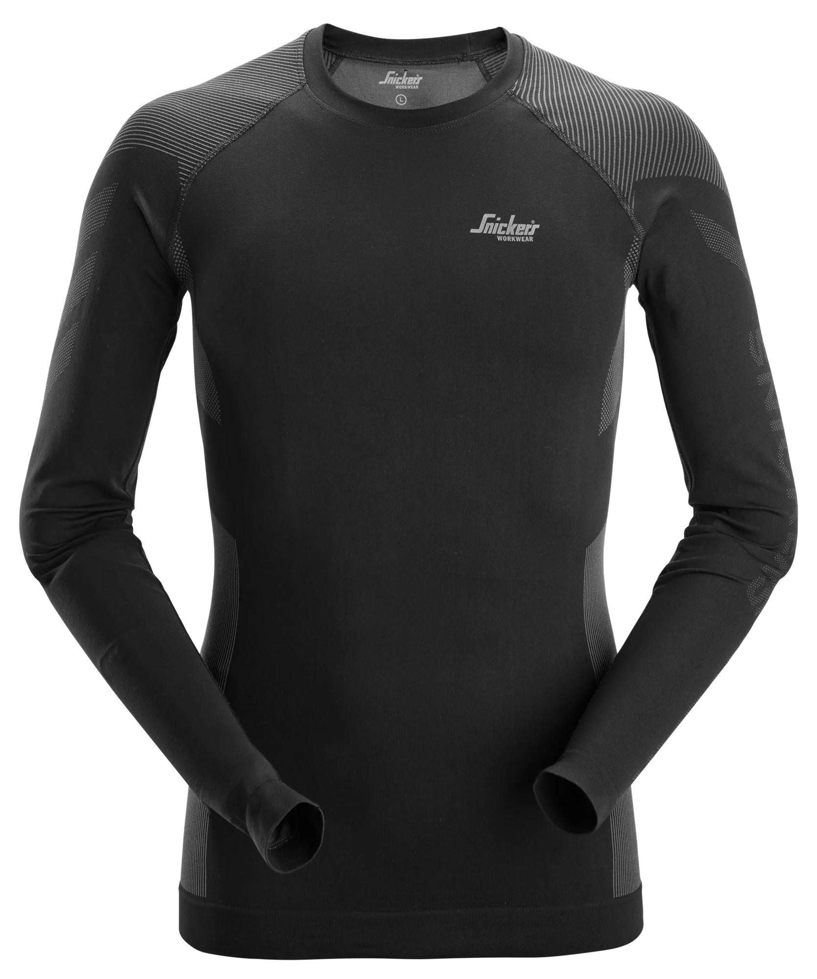 Saumaton aluskerraston paita, In Motion -malli - Black/Grey
