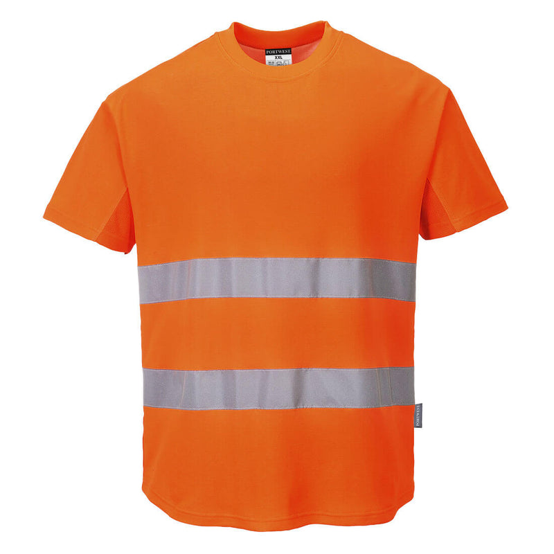 Hi-Vis Cotton Comfort tuuletusaukollinen t-paita-2