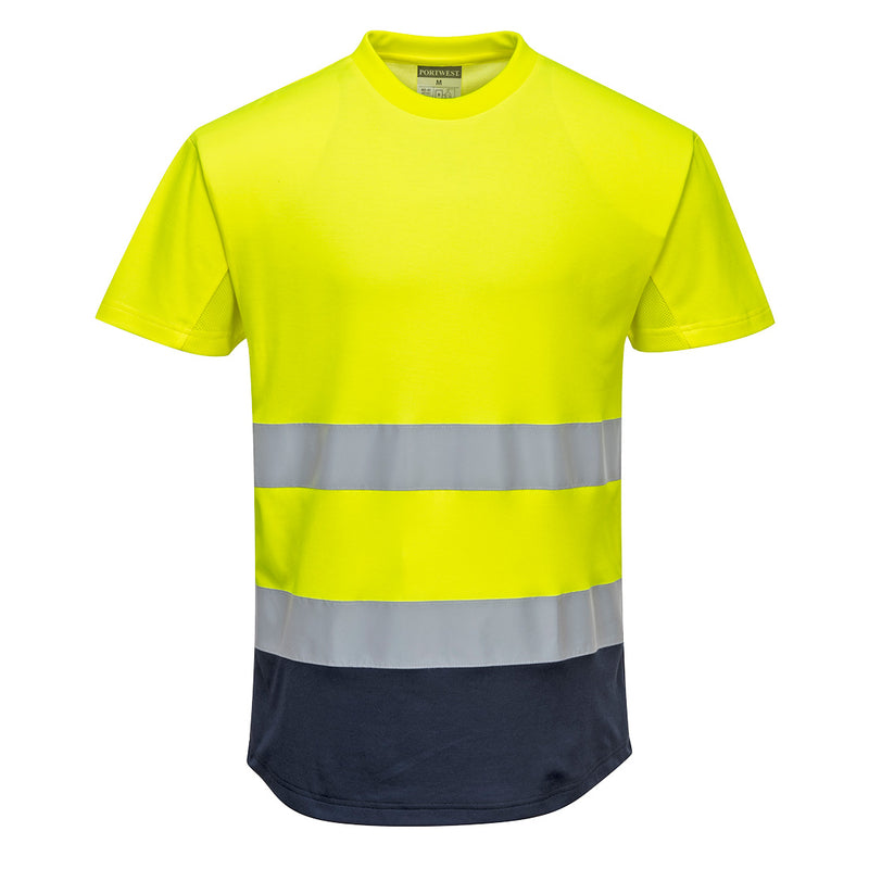 Hi-Vis kaksivärinen tuuletusaukollinen T-paita