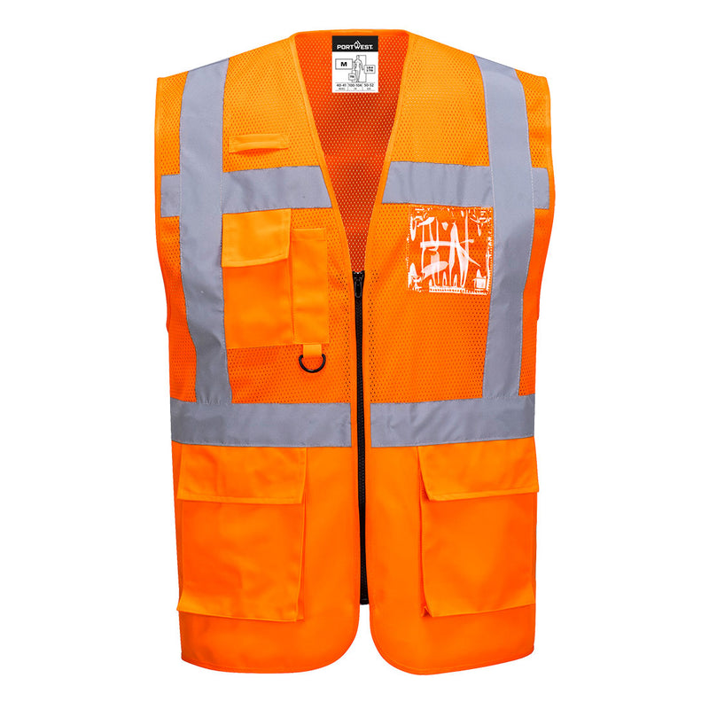 Madrid Hi-Vis osittain verkkokangas Esimiesliivi-2