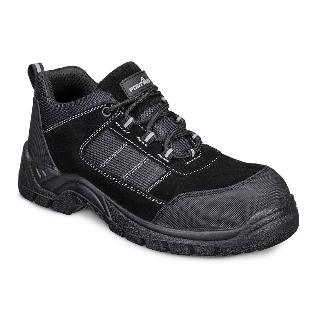 Komposiittirakenteinen, mokkanahkainen matalavartinen turvakenkä S1PL SR FO-2